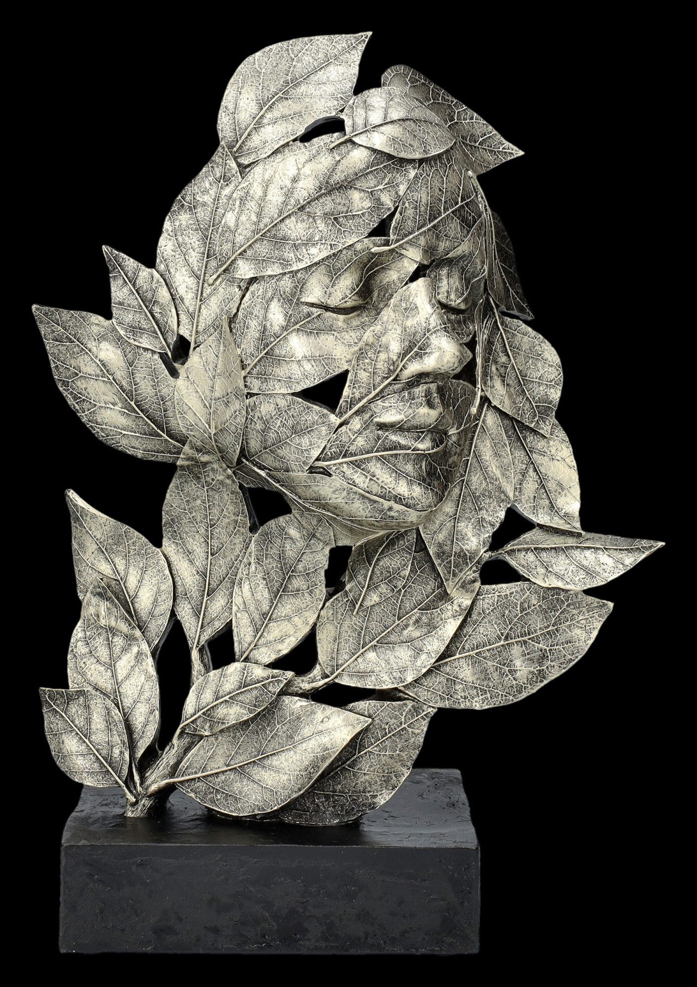Figuren Shop GmbH Dekofigur Skulptur aus Blättern - Natürliche Emotion - Frieden - magische Figur