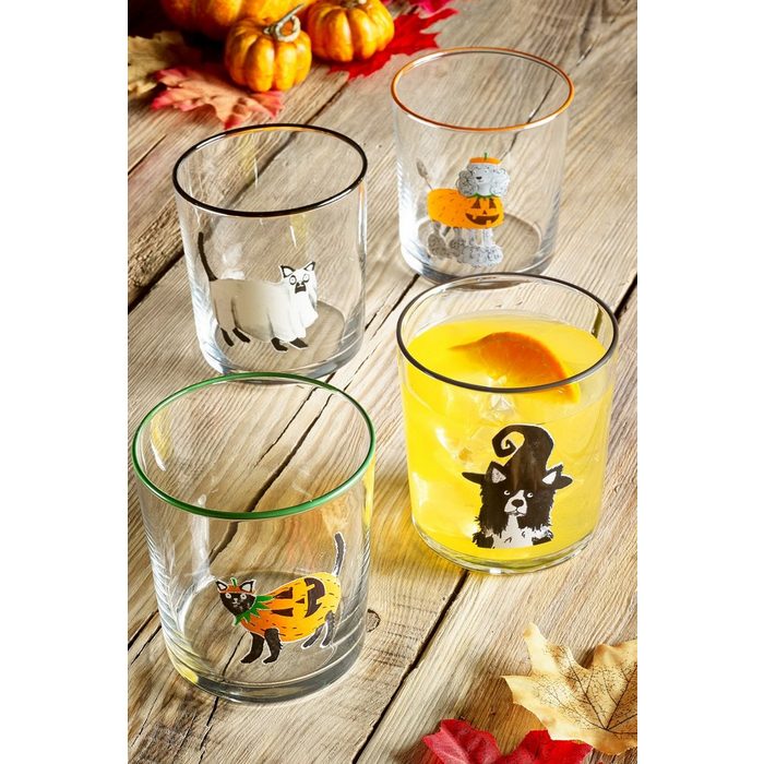 Next Gläser-Set Halloween-Set mit 4 Tumbler-Gläsern Glas