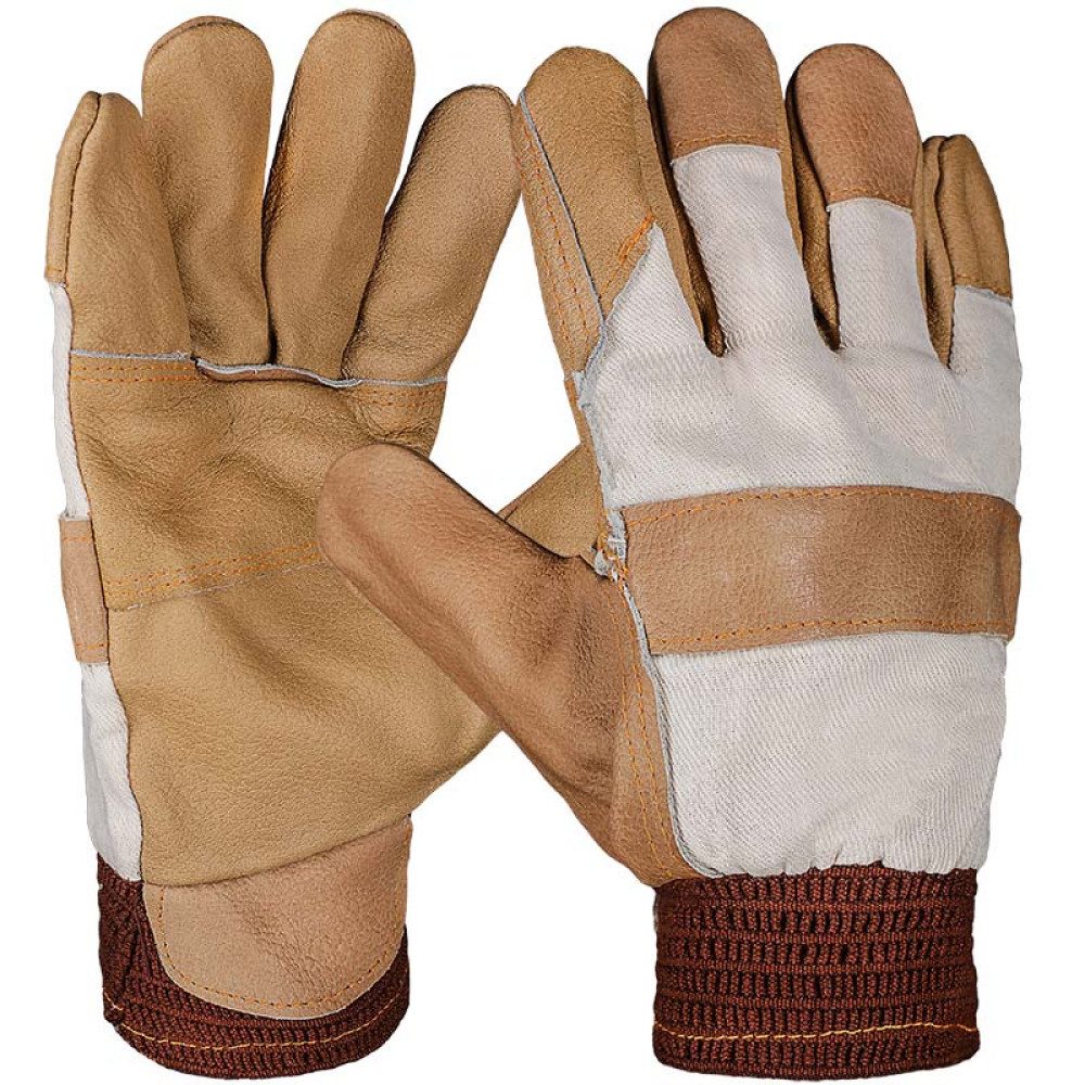 PRO FIT by Fitzner Arbeitshandschuhe Winter Arbeitshandschuhe, Möbelleder,Strickbund, gefüttert 10