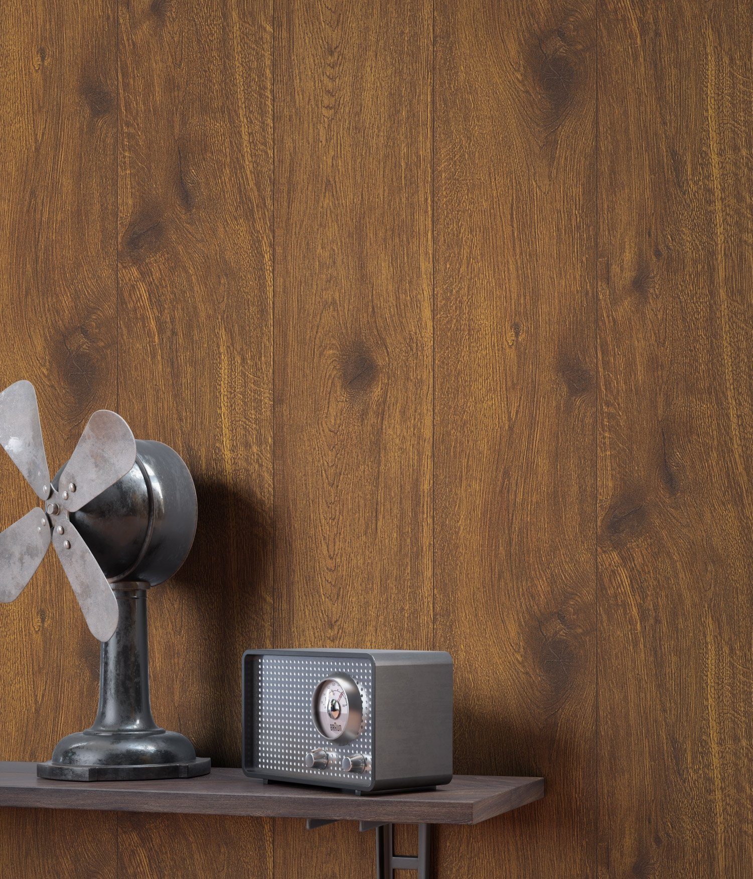 Newroom Vliestapete braun Tapete Holzwand Holzbalken,Holz,Streifen, Tapete günstig online kaufen