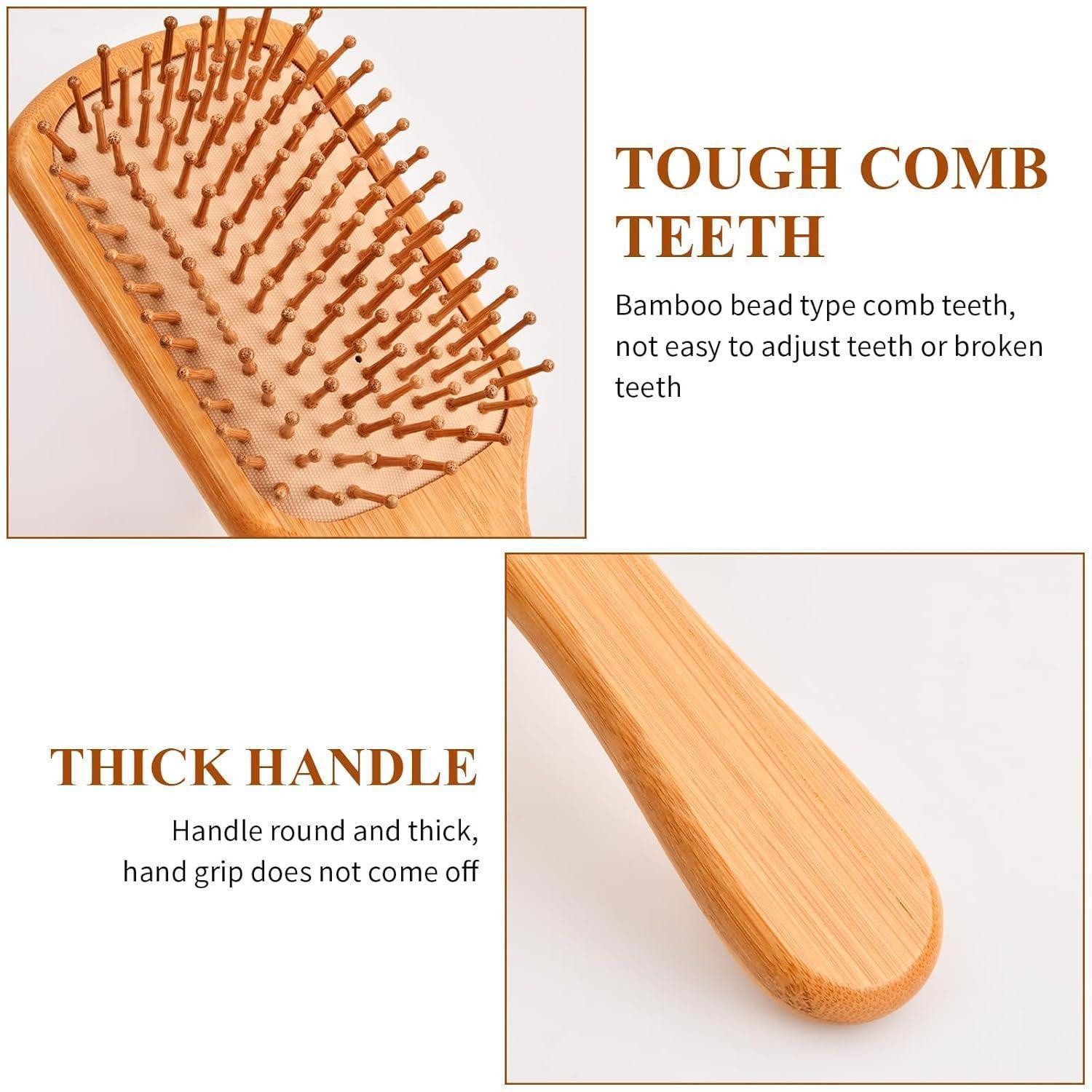 LuxusKollektion Haarbürsten-Set Haarbürste Bambus Massage Set Kinder & Erwachsene