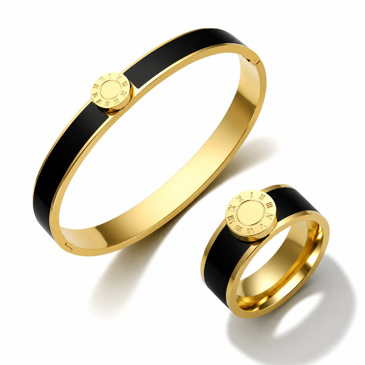 ROUGEMONT Schmuckset Damen Schmuckset Armreif und Ring-Edelstahl-moderner Sommer Schmuck, Wasserfest