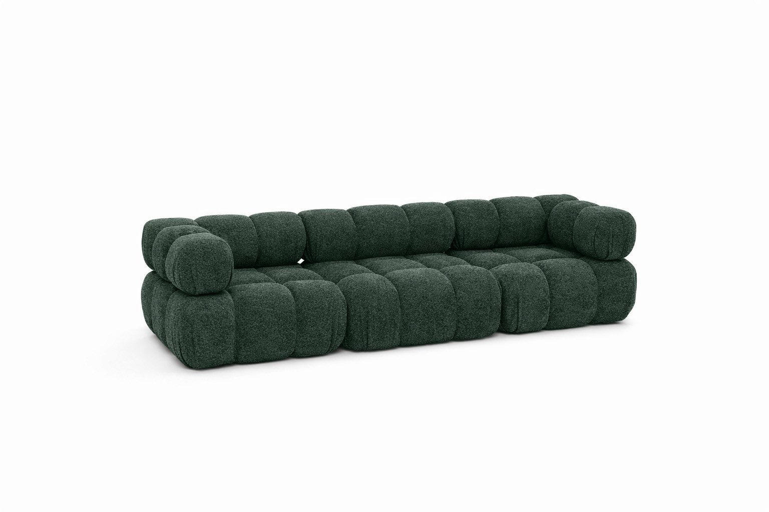 Kaiser Möbel Sofa Modulares 3-Sitzer-Sofa, gerade Couch, Bouclé-Stoff Abriamo, Selia, Bouclé-Stoff Abriamo,modulares System,weiche, abgerundete Form