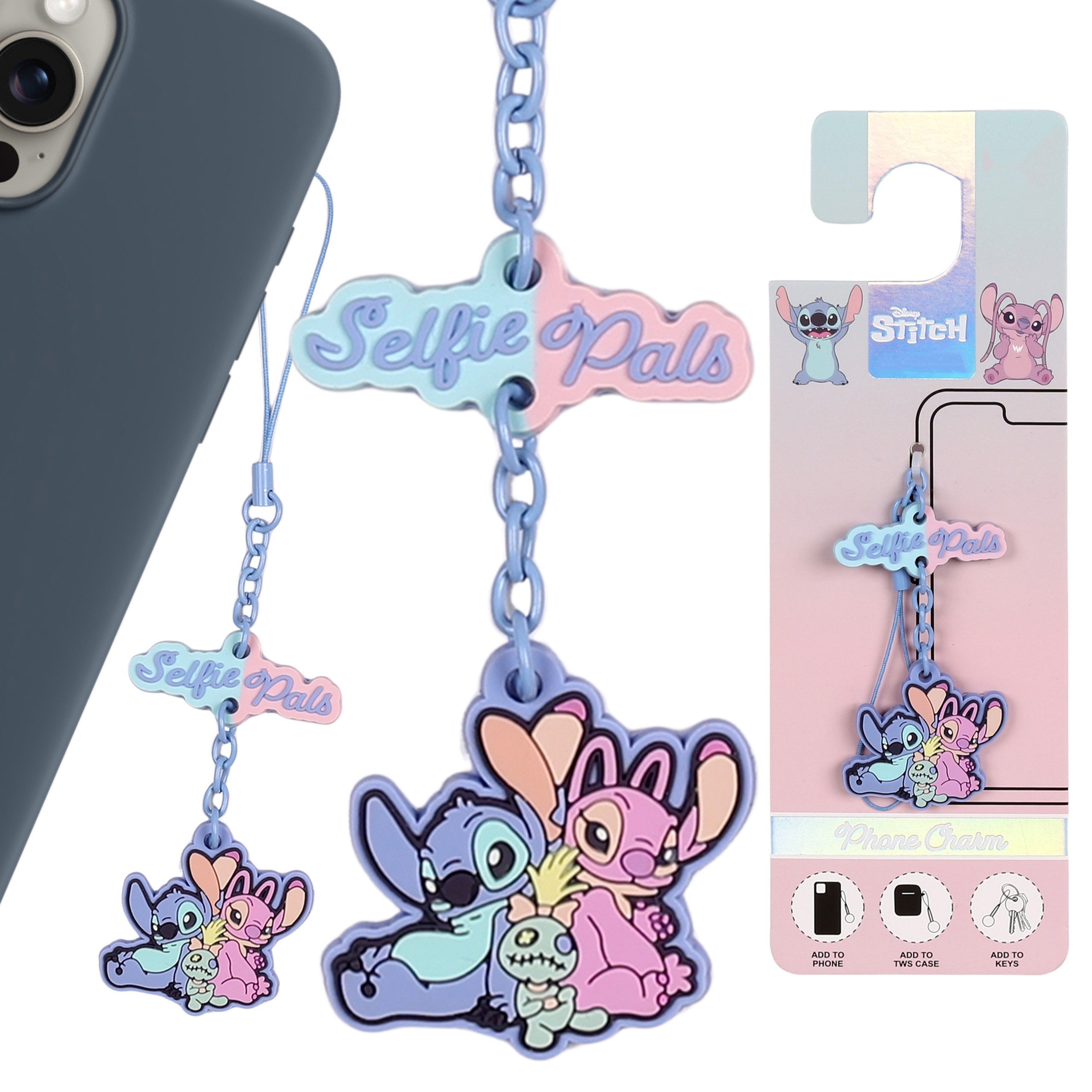 Disney Schlüsselanhänger Disney Angel & Stitch Telefonanhänger – Bunter Schlüsselanhänger