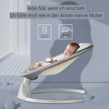 bioby Babyschaukel, Elektrische Babywippe mit 5 Gang,Moskitonetz,0-9kg