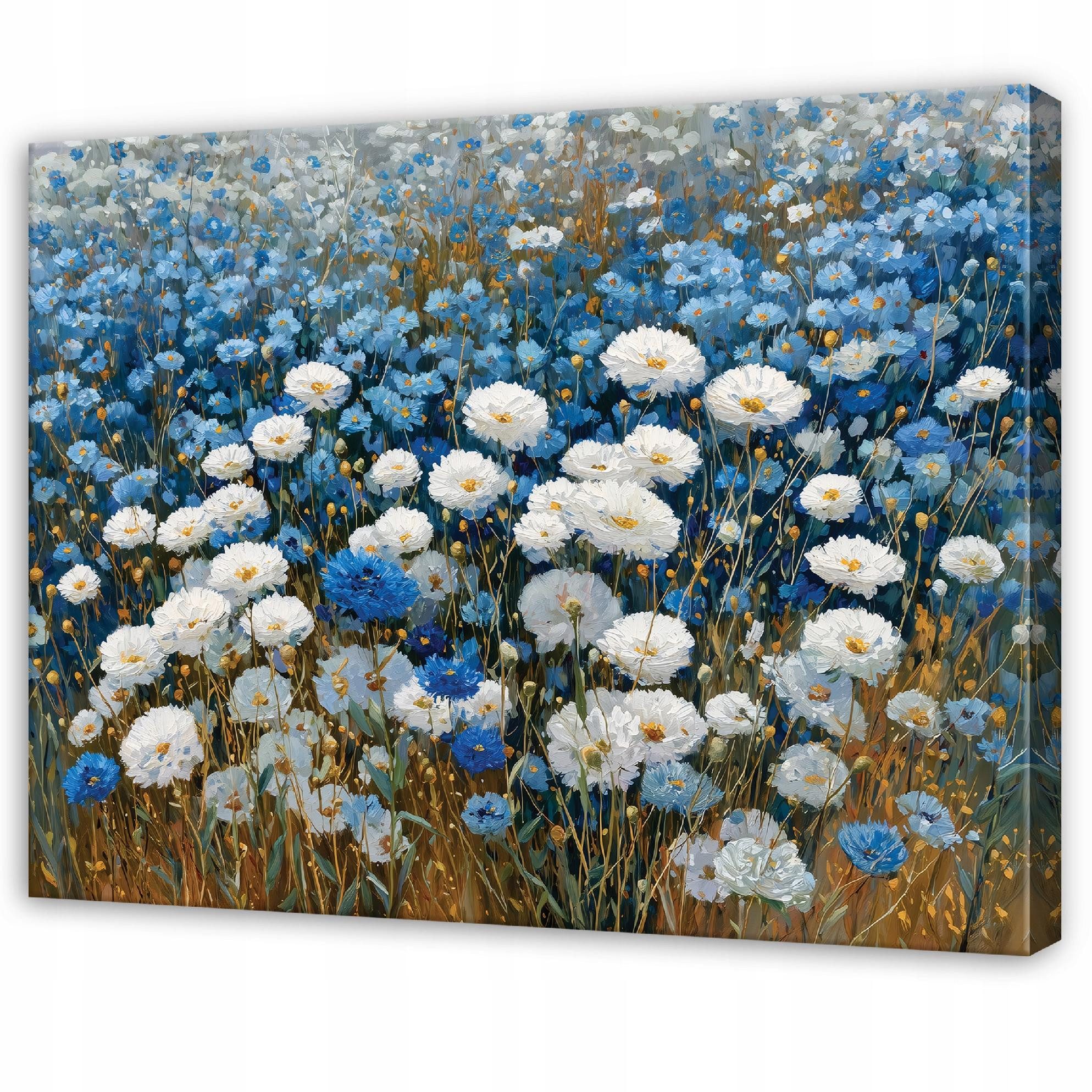 Wallarena Fototapete Blumen Wiese - Blau - Elegant - Vlies - Schlafzimmer, glatt, 40x30x2cm