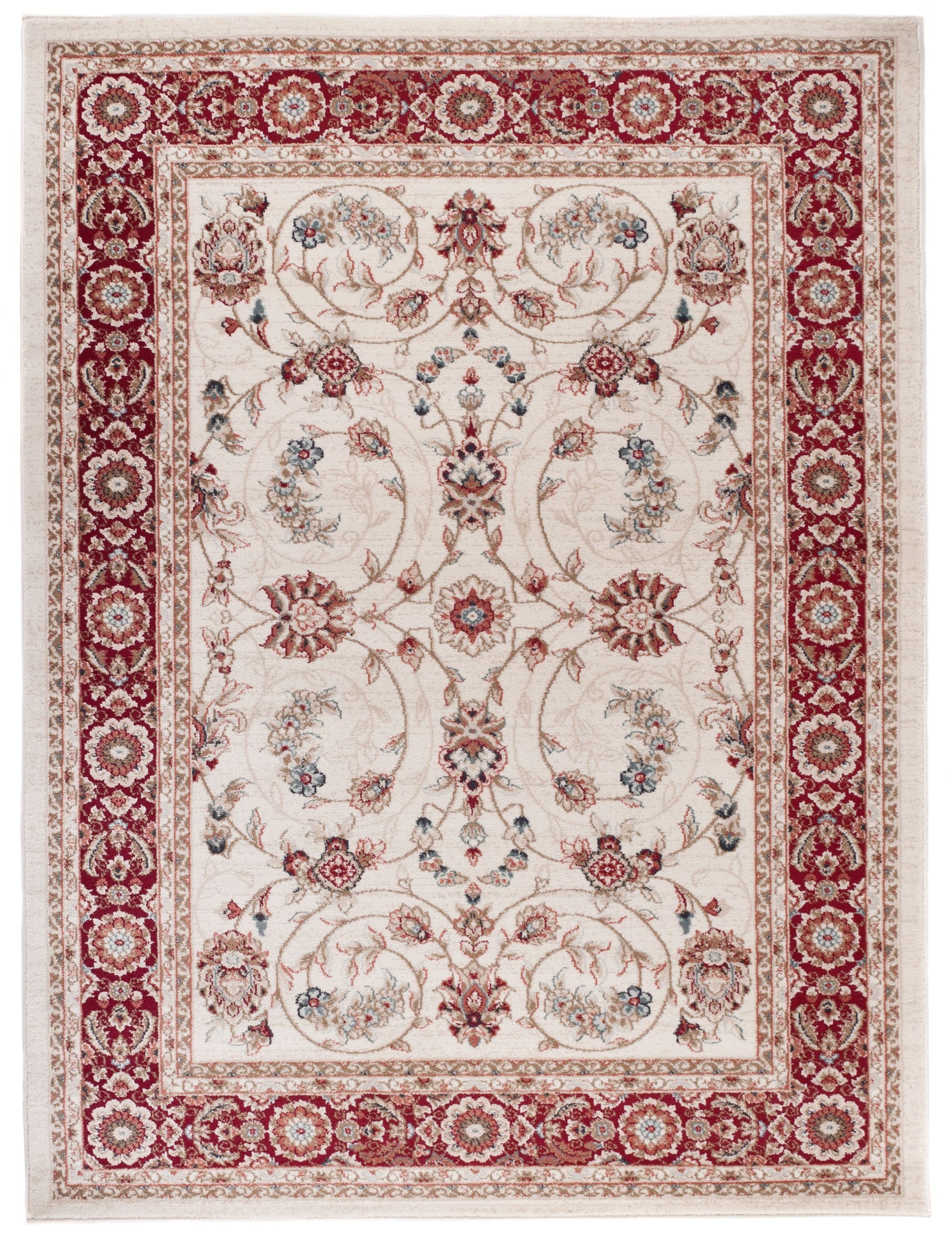 Mazovia Orientteppich Oriente Teppich - Traditioneller Teppich Orient Creme Rot, 60 x 100 cm, Geeignet für Fußbodenheizung, Pflegeleicht, Wohnzimmerteppich
