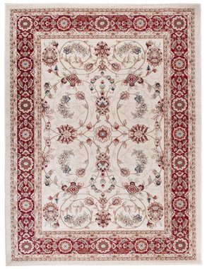 Orientteppich Oriente Teppich - Traditioneller Teppich Orient Creme Rot, Mazovia, 120 x 170 cm, Geeignet für Fußbodenheizung, Pflegeleicht, Wohnzimmerteppich