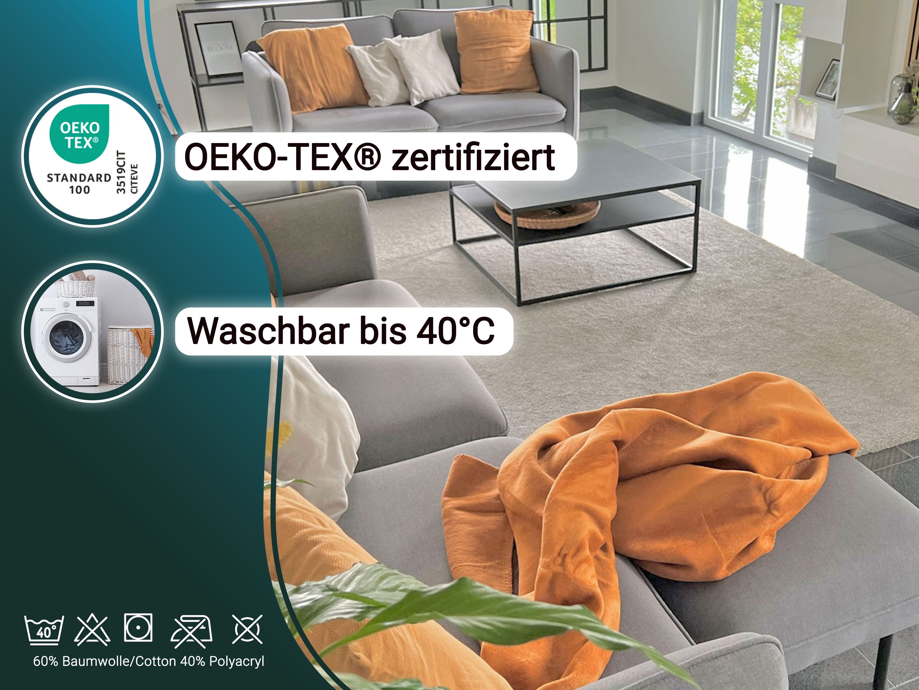 Wohndecke, ZOLLNER, Wendeoptik, 150 x 200 günstig online kaufen