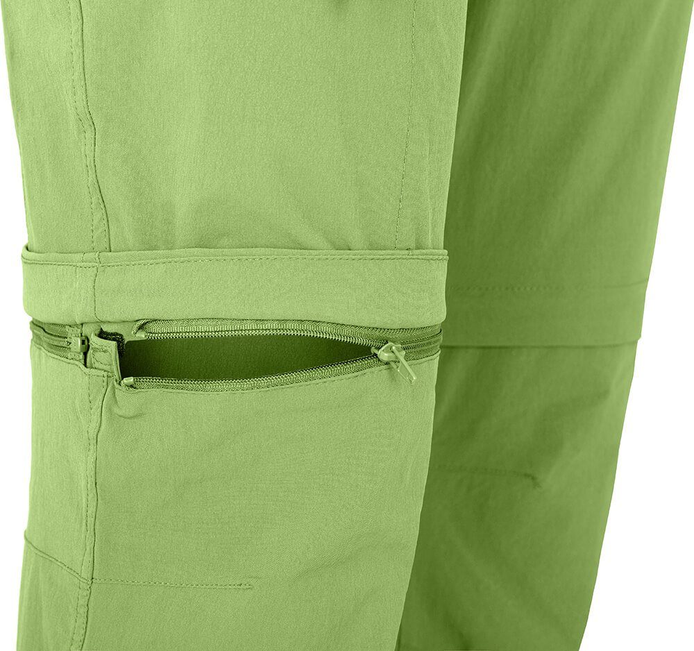 Bergson Damen BENNETT Zip-off-Hose (slim) Wanderhose, vielseitig, grün pflegeleicht, Langgrößen, hell Zipp-Off