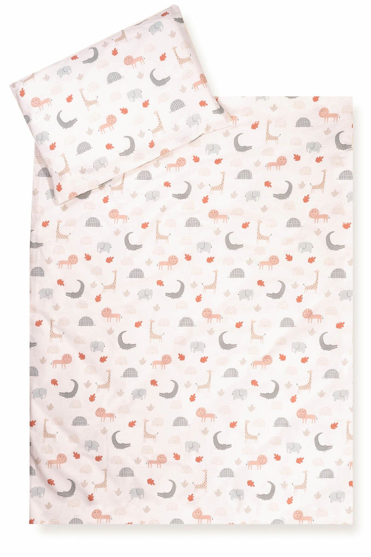 Julius Zöllner Kinderbettwäsche Baby- und Kinderbettwäsche aus 100% Bio-Baumwolle, Linon, 2 teilig, erhältlich in den Größen 80x80+35x40cm und 100x135+40x60cm