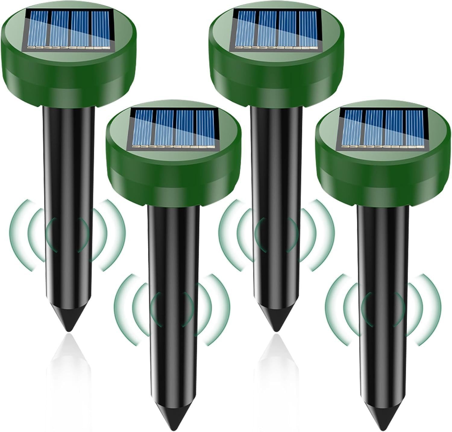 FELIXLEO Ultraschall-Tierabwehr Solar Maulwurfschreck Wühlmausschreck Garten, 12-tlg.