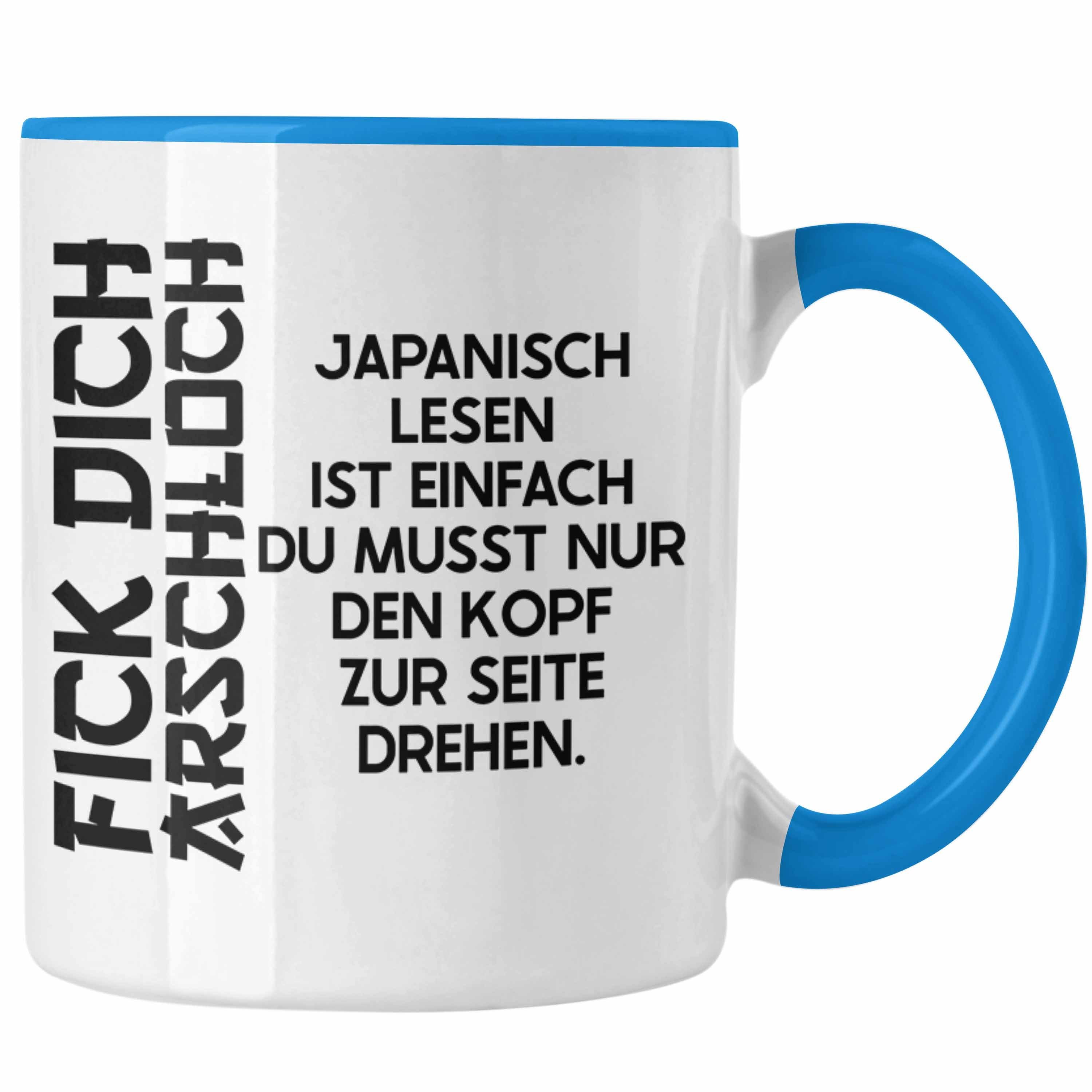 Trendation Tasse Trendation - Anime Tasse Geschenk Spruch Kaffeetasse Geschenke Deko Japanisch Japan Japaner Blau