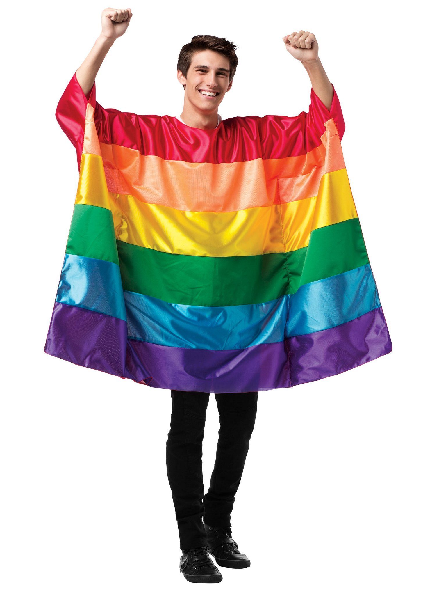 Rast Imposta Kostüm Regenbogenfahne, Auffälliges Flaggenkostüm für farbenfrohe Auftritte