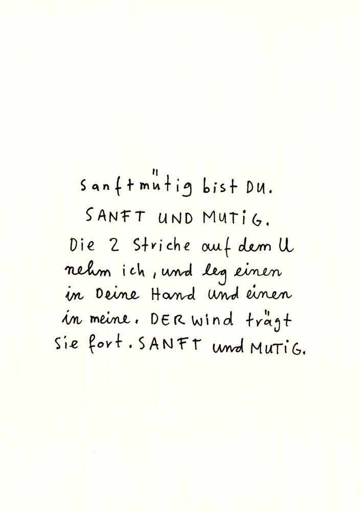 Postkarte "Sanftmütig Die Du. mutig. Striche und Sanft 2 ..." bist