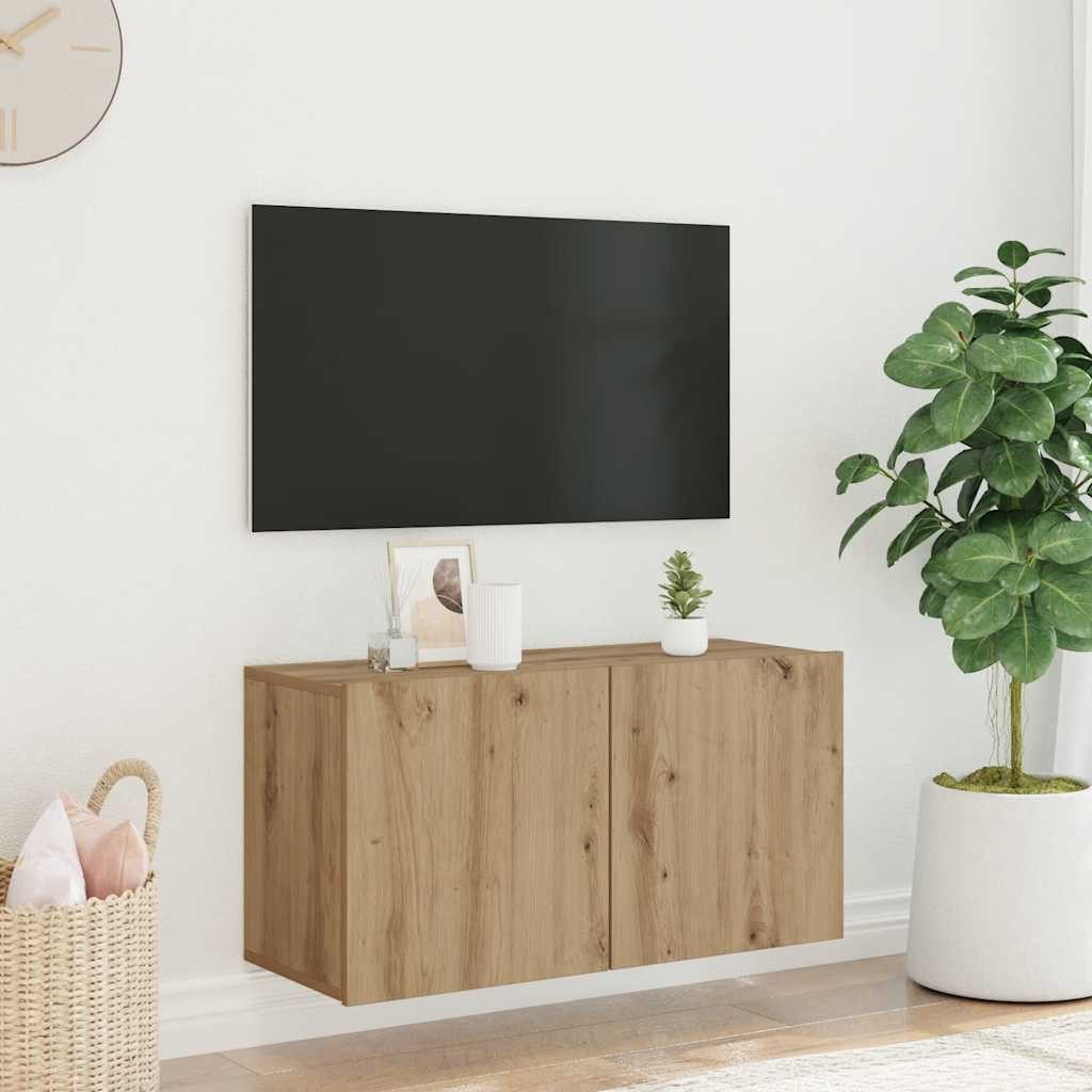 vidaXL TV-Wand TV-Wandschrank Artisan-Eiche 80x30x41 cm, (1-St) günstig online kaufen