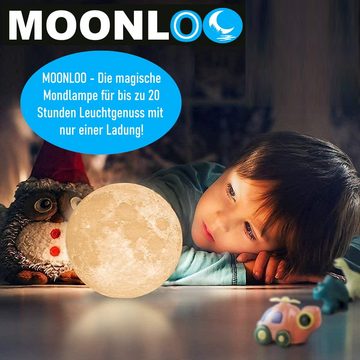 MAVURA LED Nachttischlampe MOONLOO Mondlampe Mondlicht 3D Nachtlicht Nachtlampe Mond Lampe Licht, Moon Light Touch Sensor