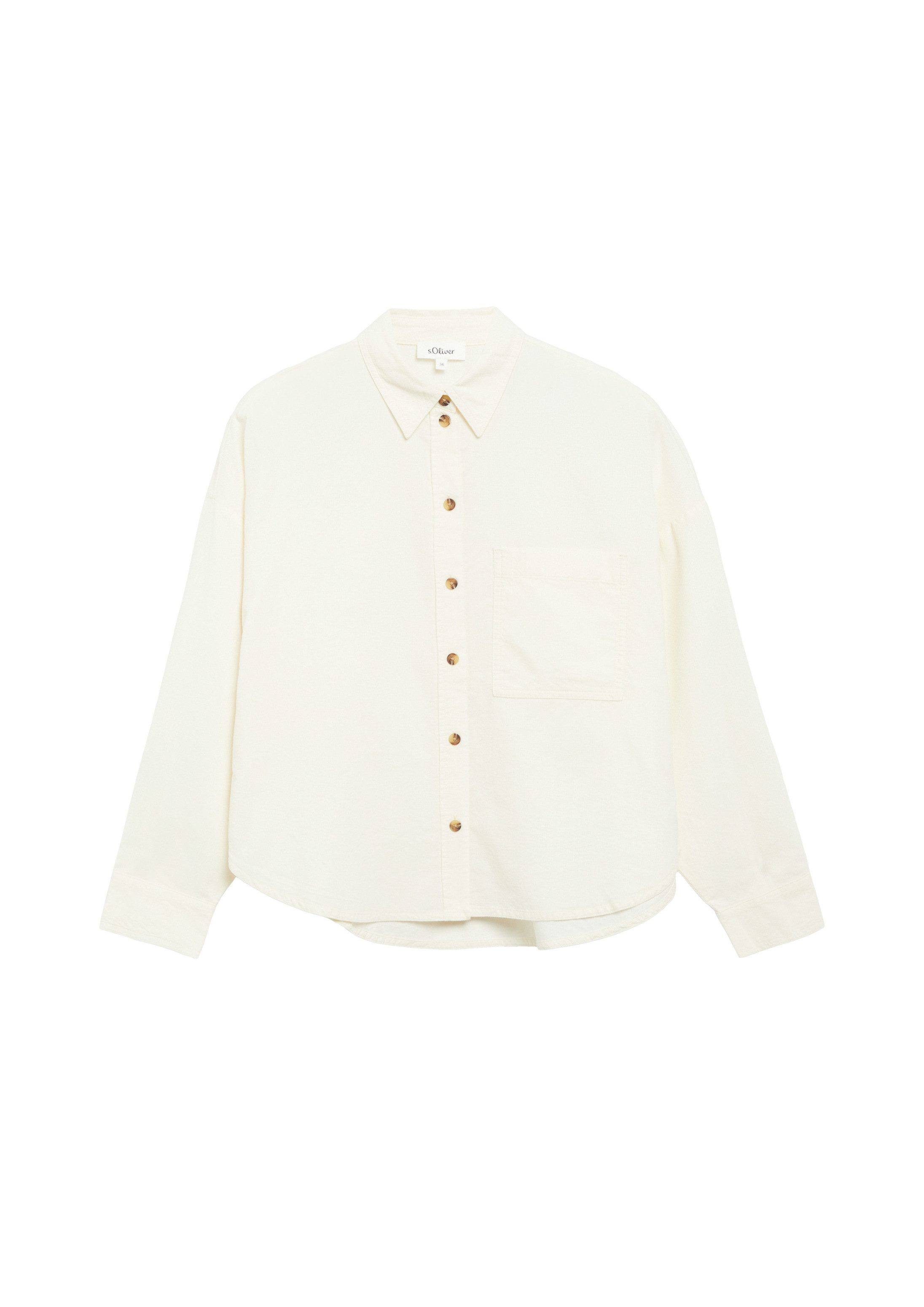 s.Oliver Langarmhemd Bluse Weiche Cordbluse in Oversize