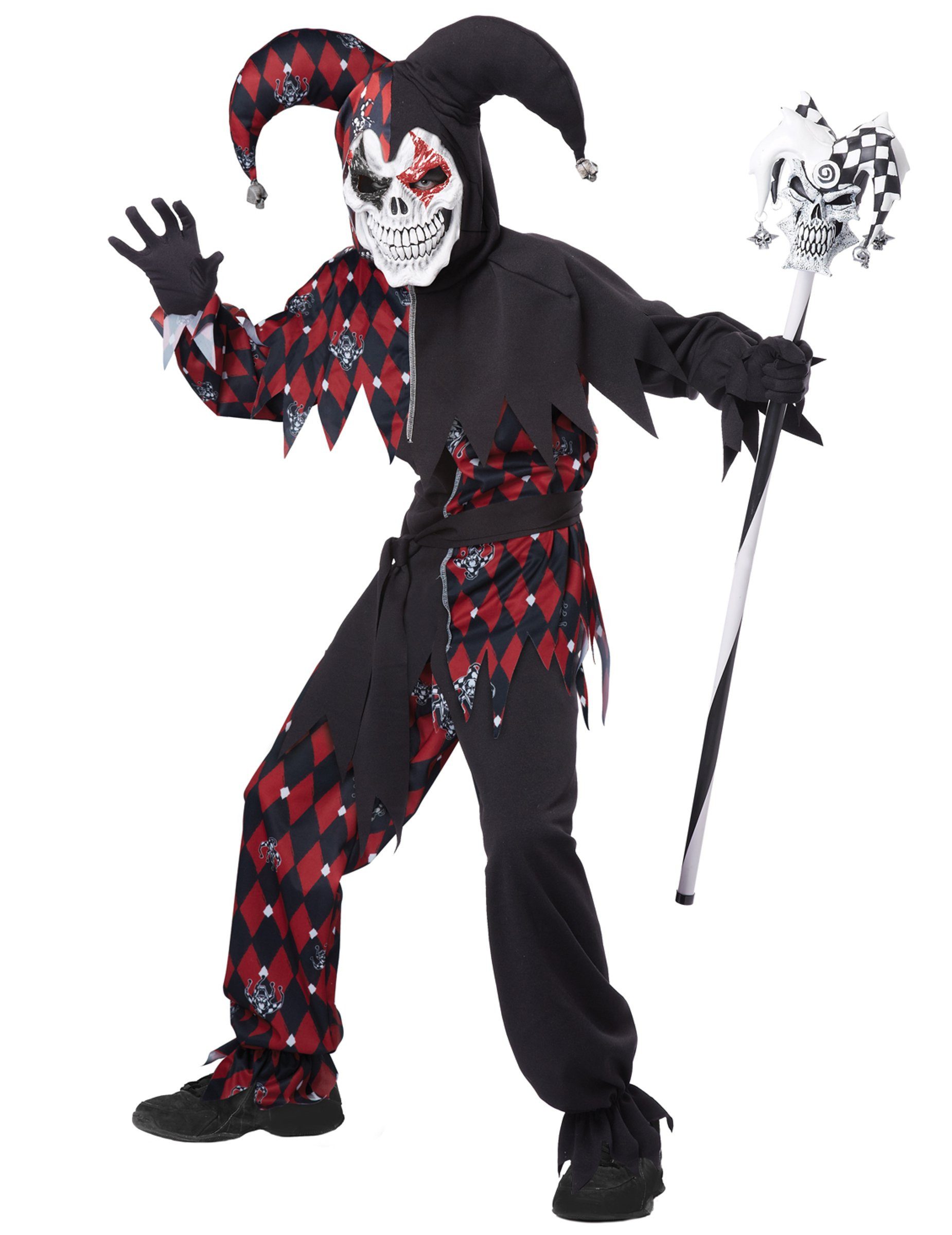 California Costumes Clown-Kostüm Kostüm teuflischer Narr für Kinder Harlekin-Kostüm
