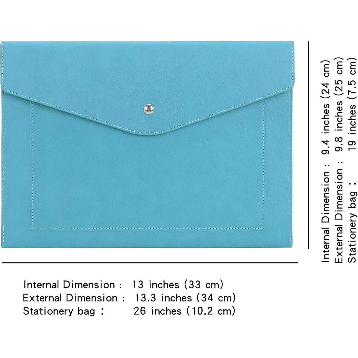 LuxusKollektion Fächermappe A4 Dokumentenmappe PU Leder Erweiterbar Blaugrün Taschen Halter Tablet