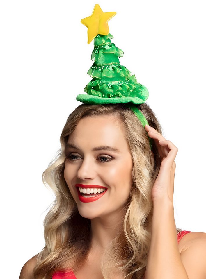 Boland Kostüm Tannenbaum Haarreif, Süßer Kopfschmuck mit festlichem Weihnachtsbaum