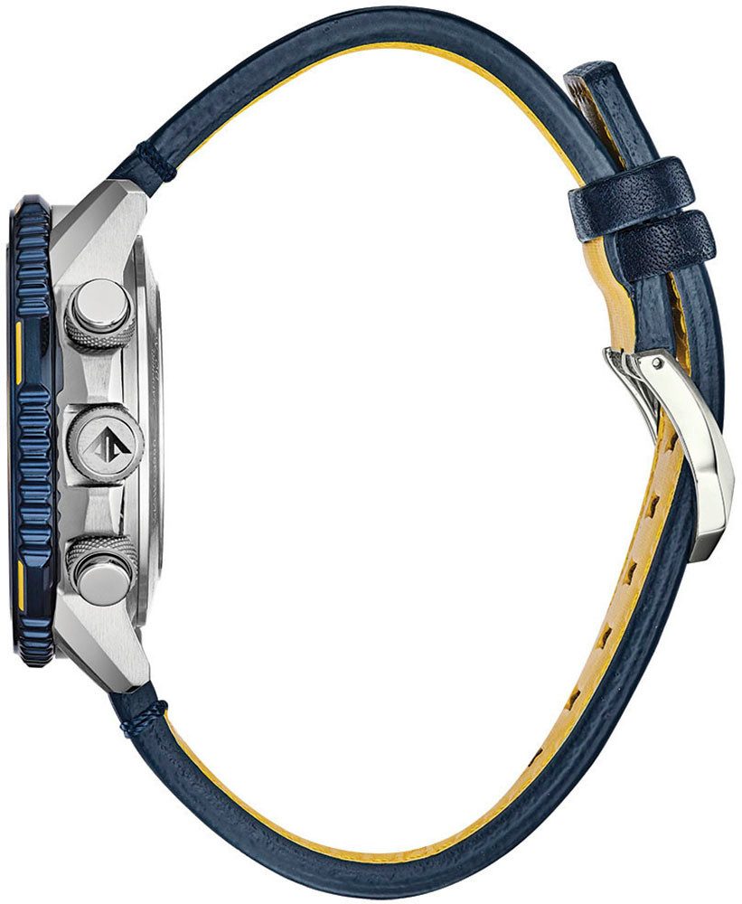 Citizen Funkchronograph Promaster Skyhawk "Blue Angels" JY8078-01L, Armbanduhr, Herrenuhr, Solar, Stoppfunktion, Lederarmband