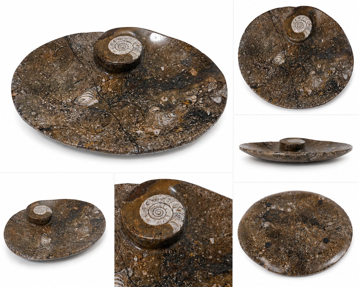 Nesbel - Spüren Sie die Reinheit? Dekoschale (1 St), Orthoceras Edelsteinschale versteinerte Tintenfischarme 15x11,5x2 cm