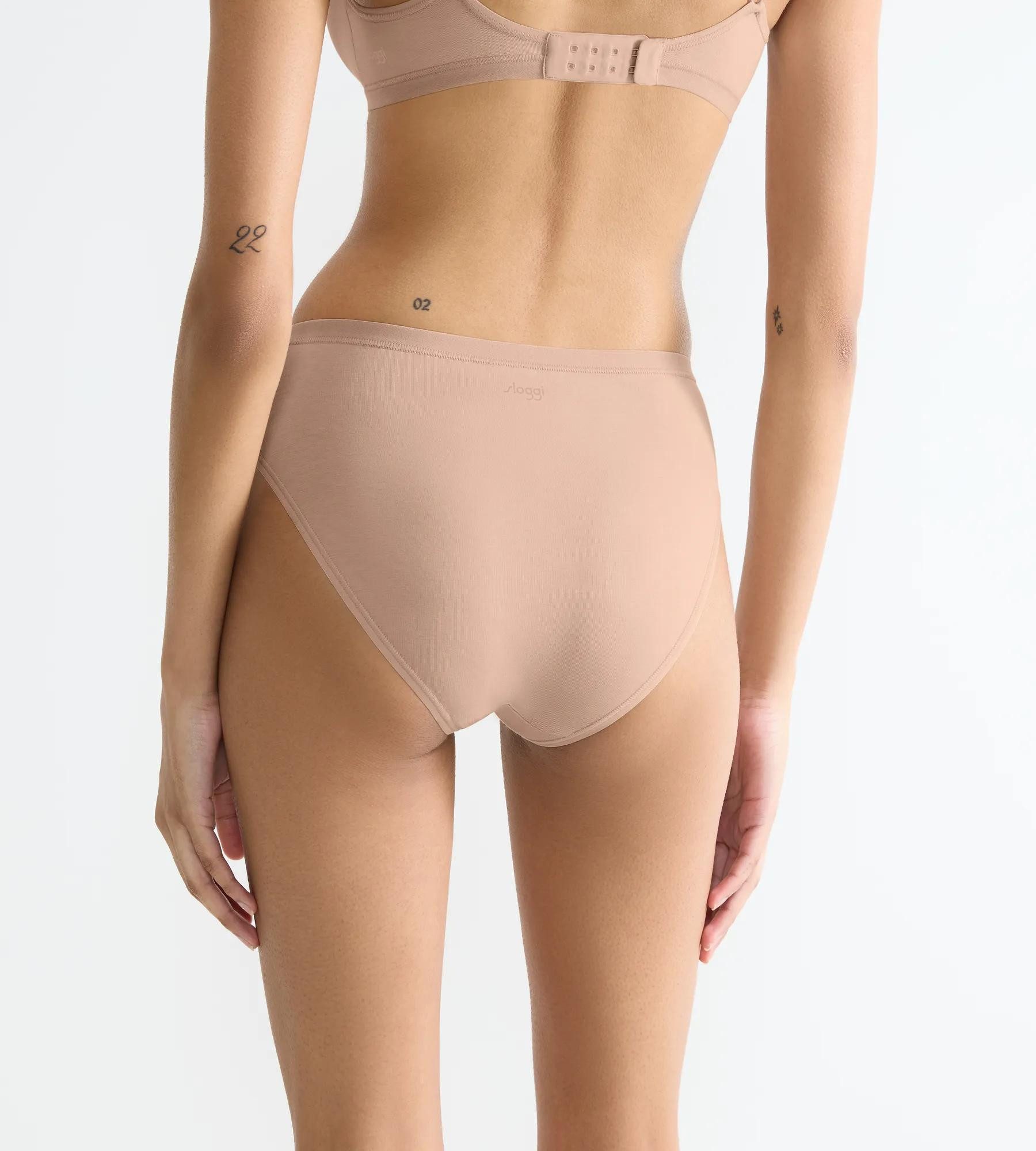 sloggi Tai-Slip GO Daily Cotton (3er Pack) Glanz-Effekt Details, hoher Beinausschnitt, weich, elastisch