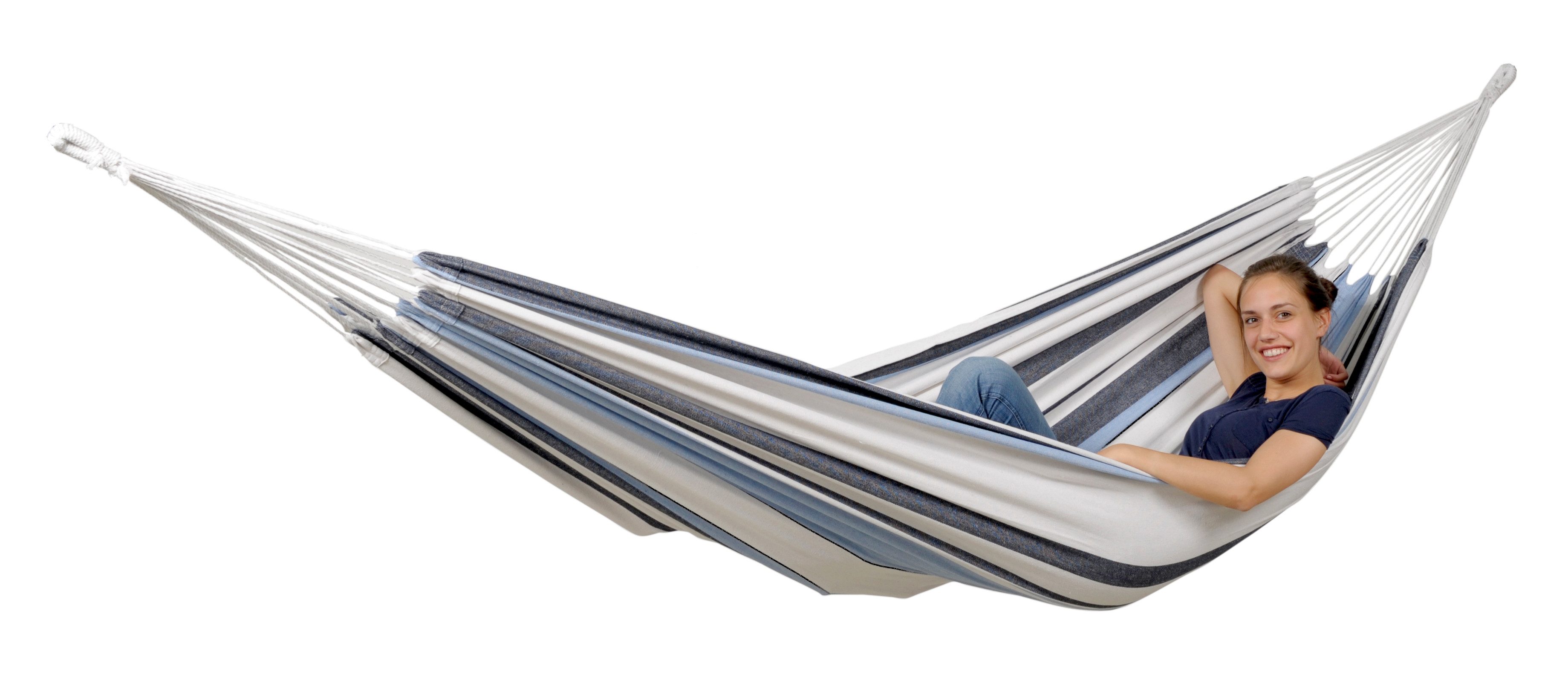 Amazonas Hängematte Salsa in L-Size im brasilianischen Stil (Liegefläche 210x140 cm, Belastbar bis 150 kg), UV-Schutz