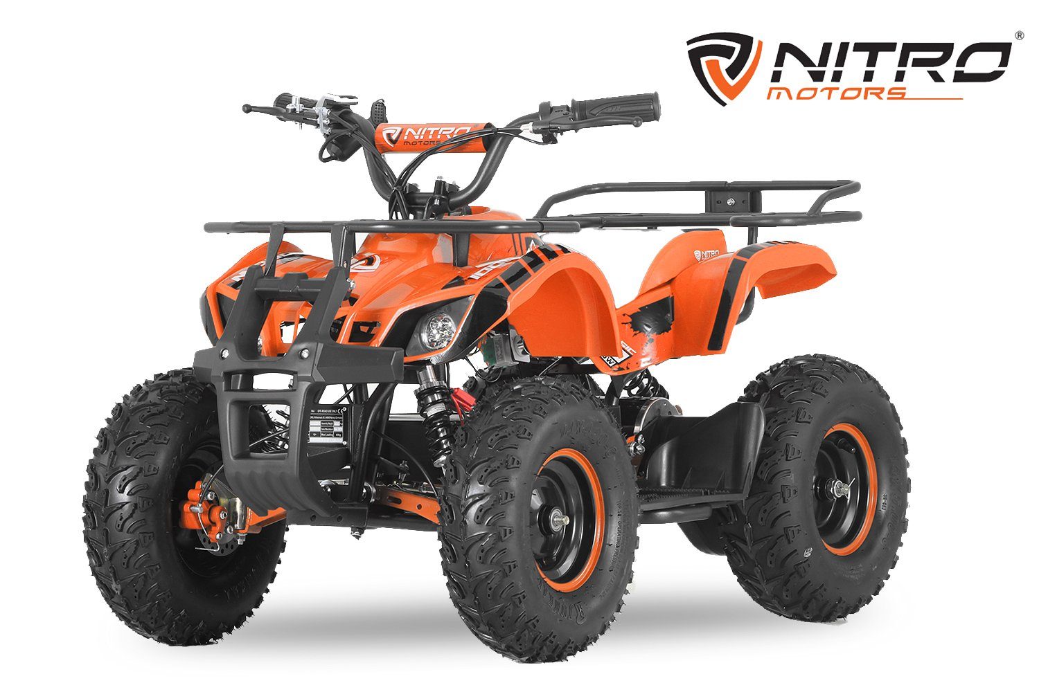 Orange Nitro Elektro 6" Bike 1000W Torino Quad Motors Miniquad E-Quad 48V ATV Kinderquad