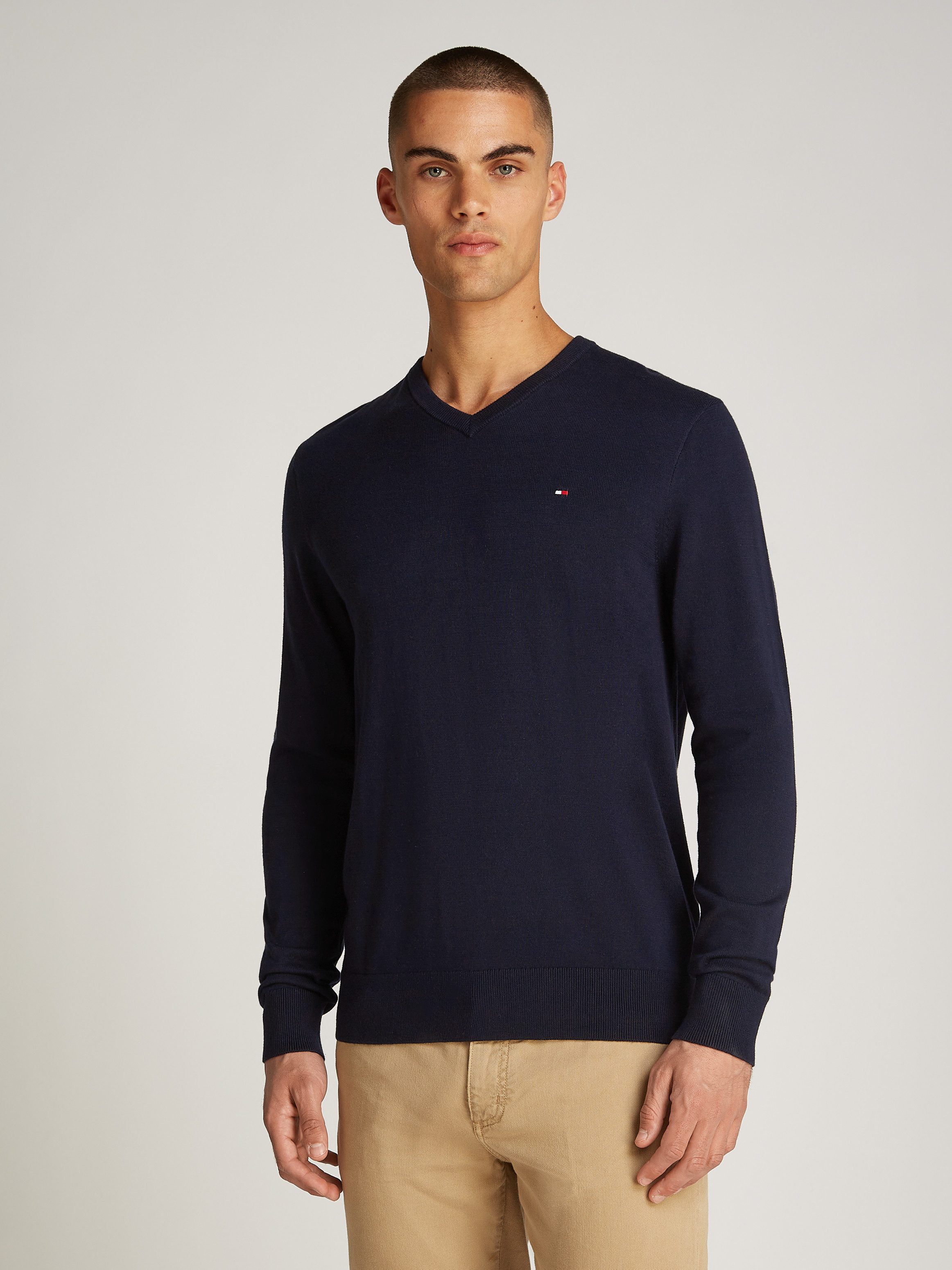 Tommy Hilfiger Strickpullover ESSENTIAL COTTON V günstig online kaufen
