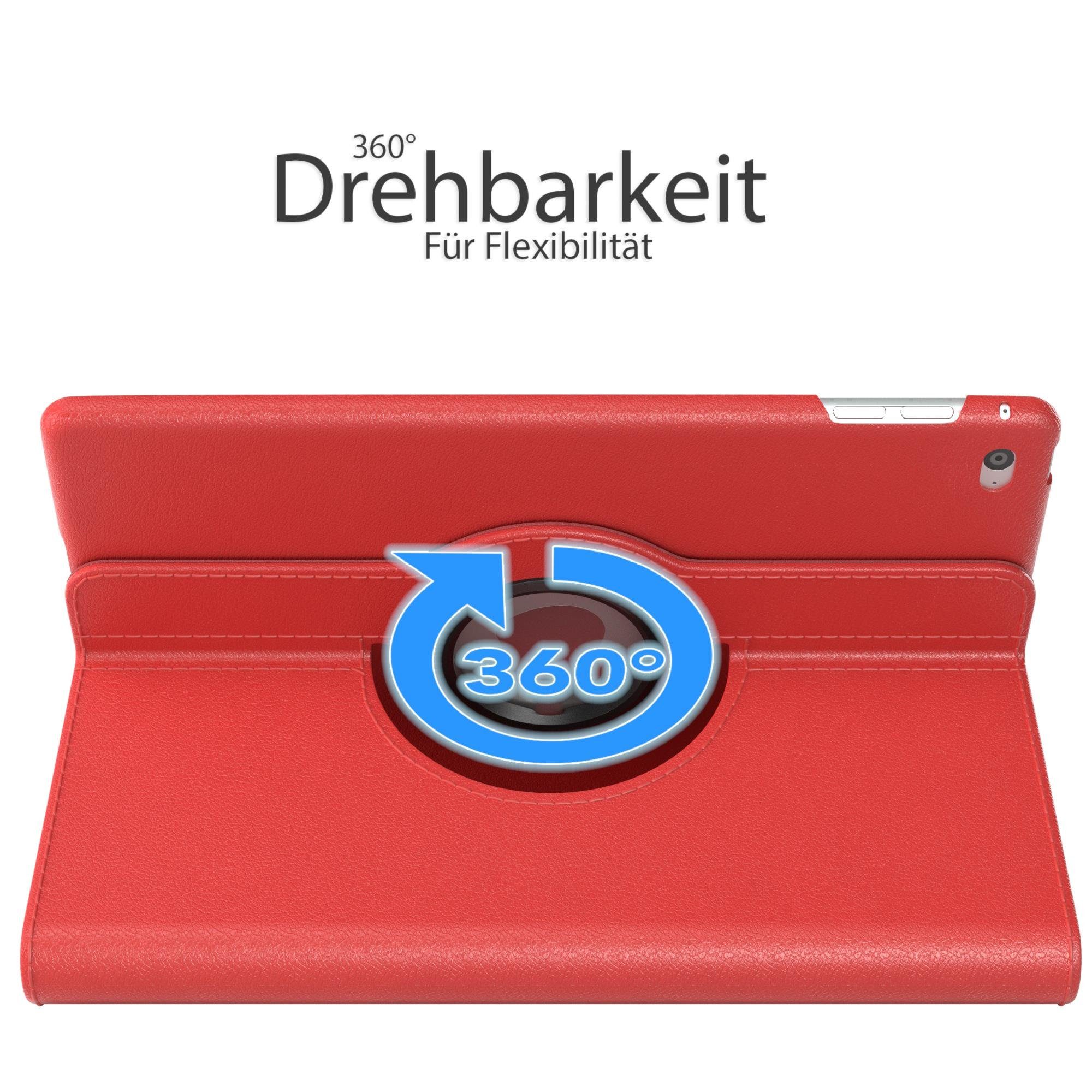 EAZY CASE Tablet-Hülle Rotation Case für Apple iPad Mini 4. Generation 7,9 Zoll, Tabletcase Flipcover Smart kratzfest Hülle aufstellbar drehend Rot