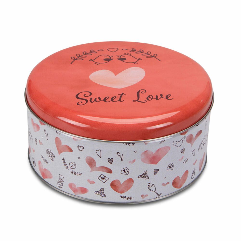 STÄDTER Keksdose Sweet Love Ø 16.5 cm, Weißblech
