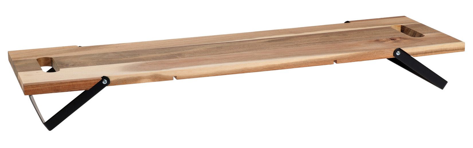 matrasa Servierplatte mit Klappfüßen - Holzbrett Etagere Serviertablett, Akazienholz, 67 x 20 x 7cm
