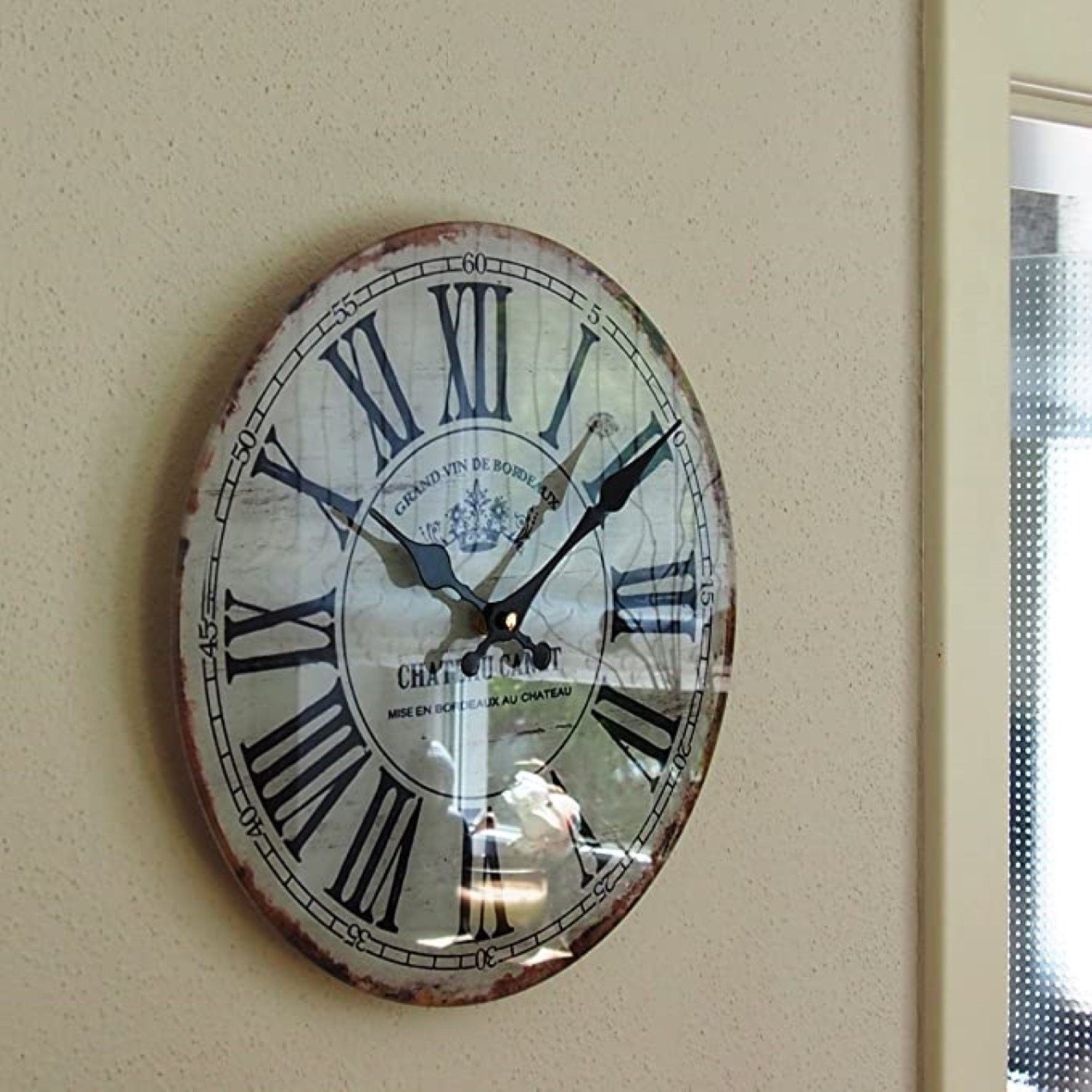 PERLA pd DESIGN Wanduhr Vintage Uhr 30cm Ø Antik Küchenuhr, Retro Uhr Geräu günstig online kaufen