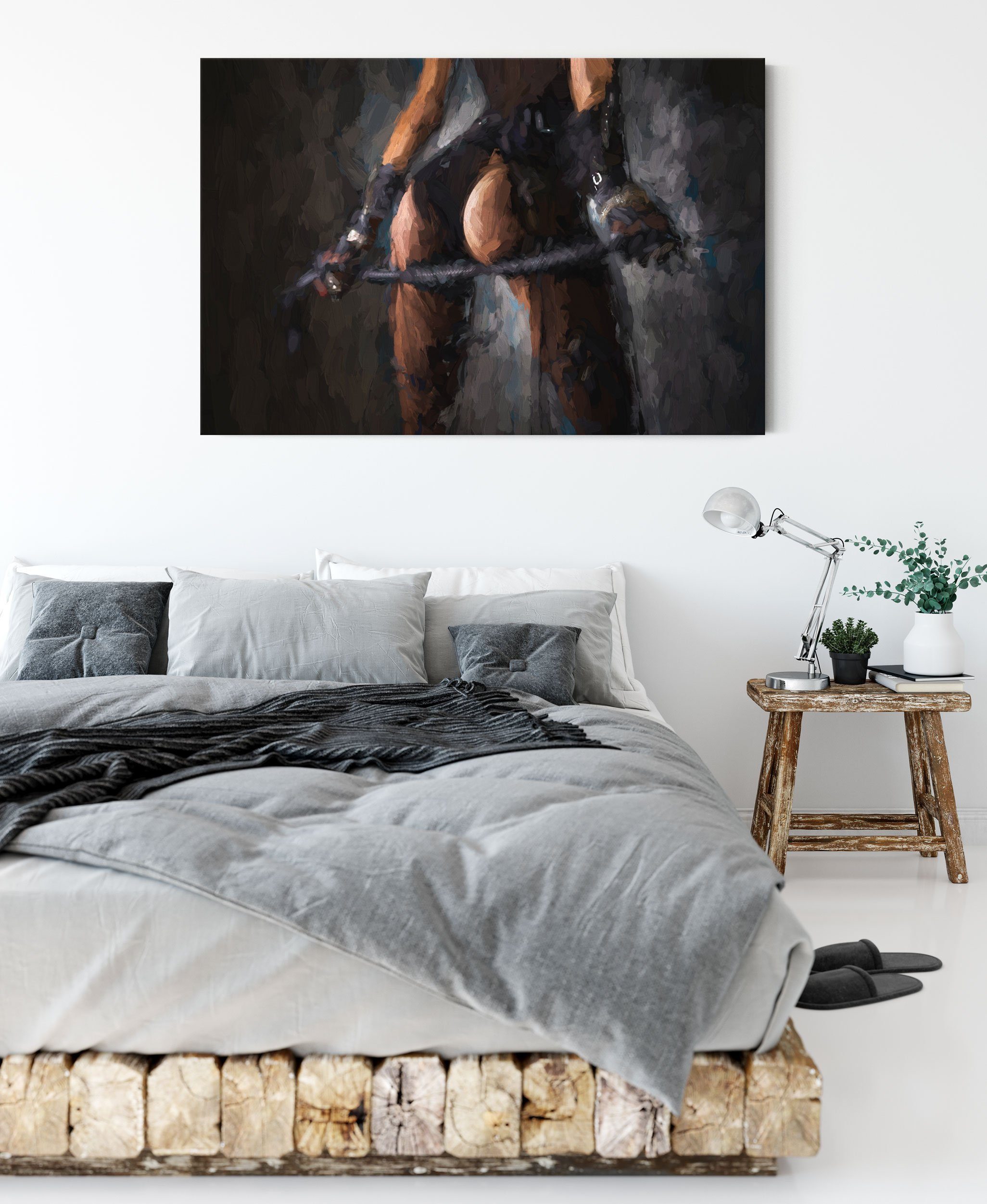 Pixxprint Leinwandbild Frau Peitsche, Frau Peitsche (1 St), Leinwandbild fertig bespannt, inkl. Zackenaufhänger