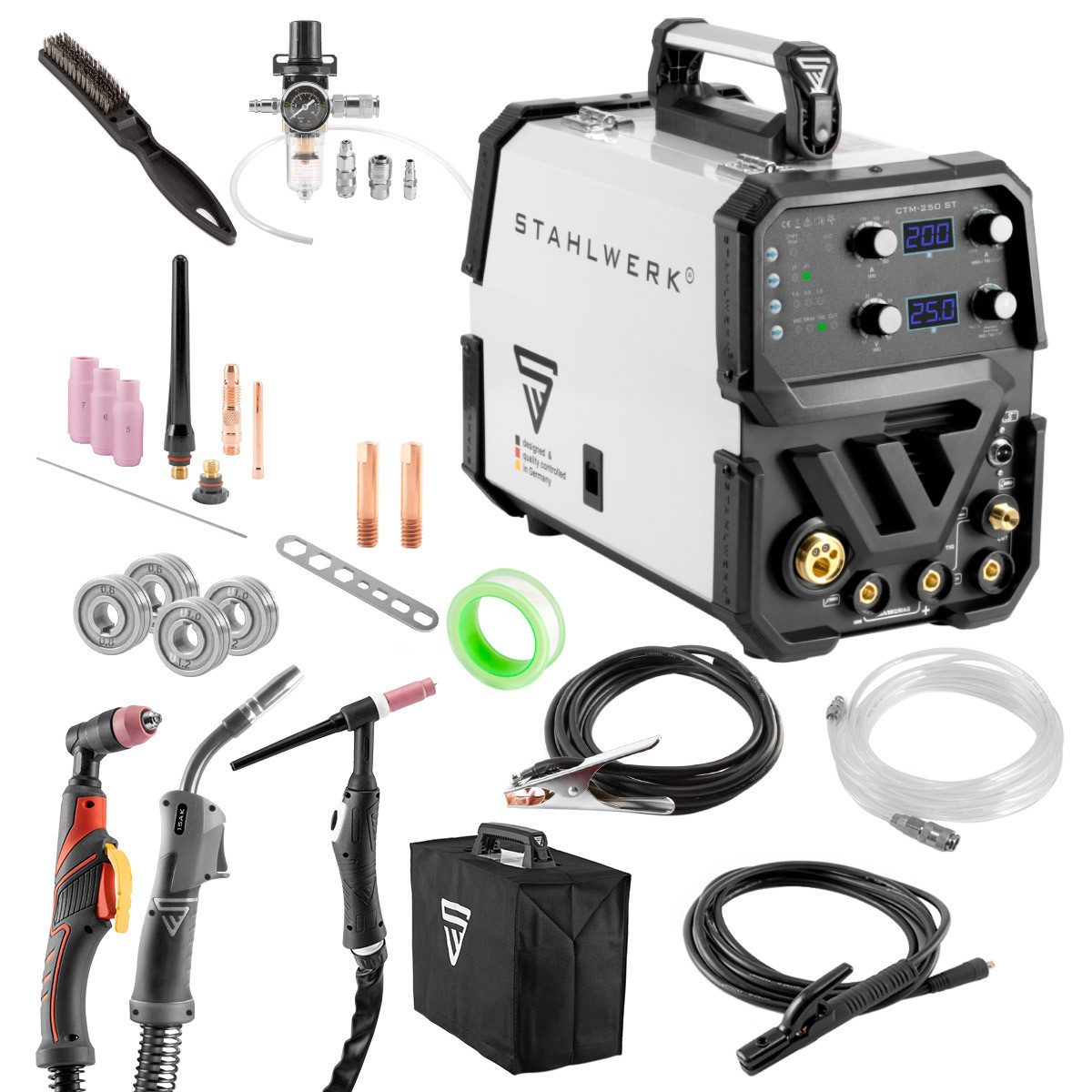 Inverterschweißgerät CTM-250 6 in 1 Kombigerät WIG MIG MAG FLUX MMA CUT
