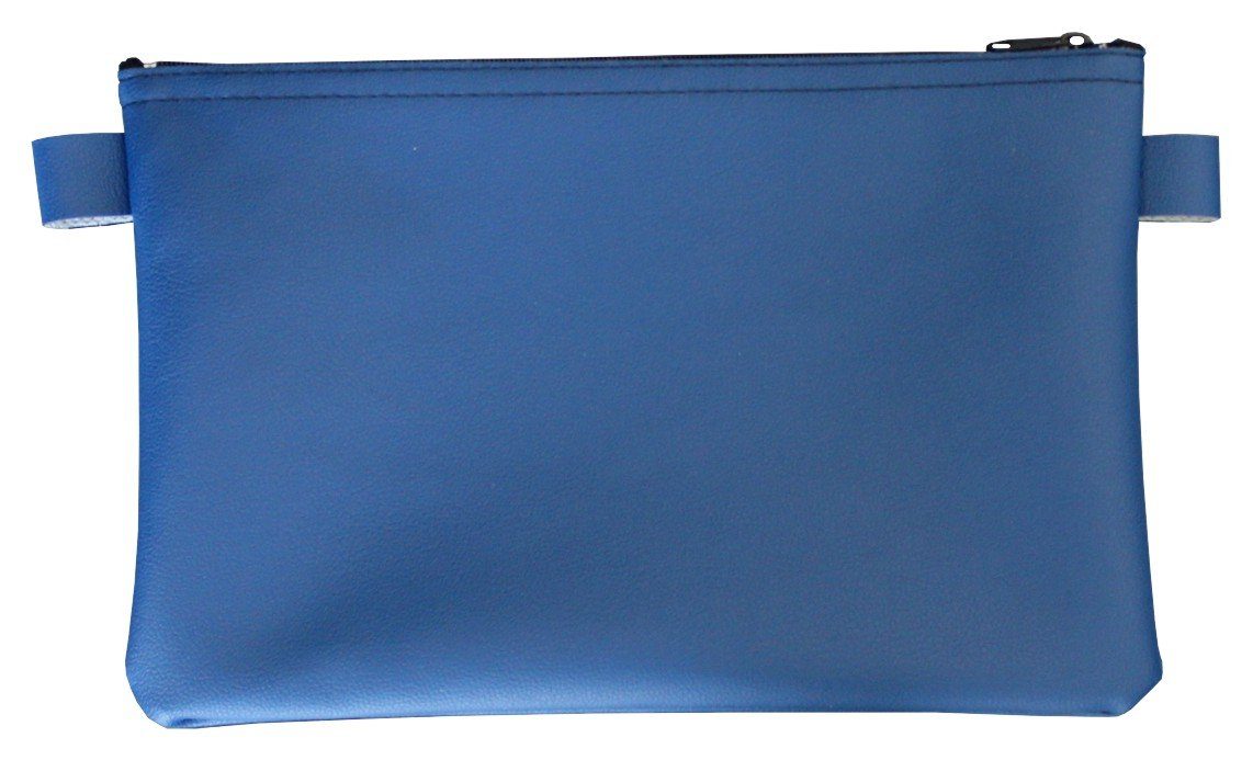 Kranholdt Geldbörse Banktasche / Geldscheintasche aus Kunstleder, mit Reißverschluss Blau