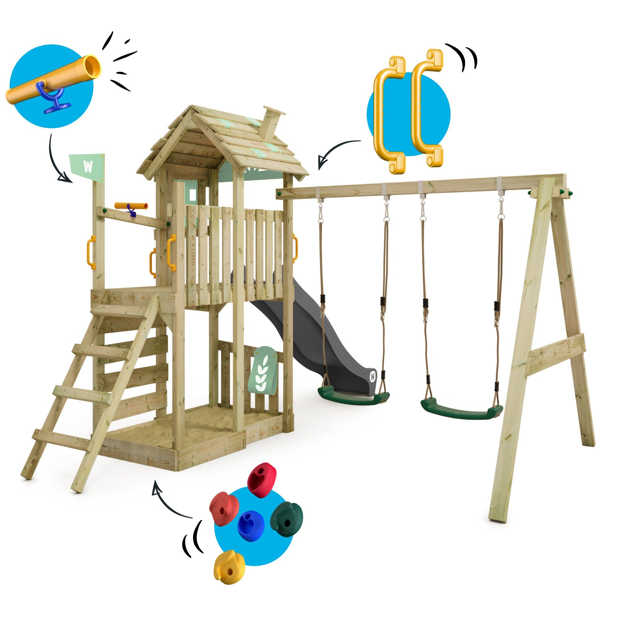 Wickey Spielturm FarmFlyer mit Rutsche, Anbaumodulen günstig online kaufen