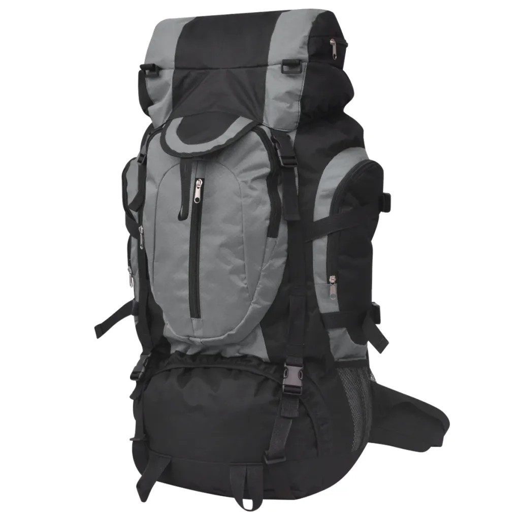 vidaXL Wanderrucksack vidaXL Wanderrucksack XXL 75 L Schwarz und Grau