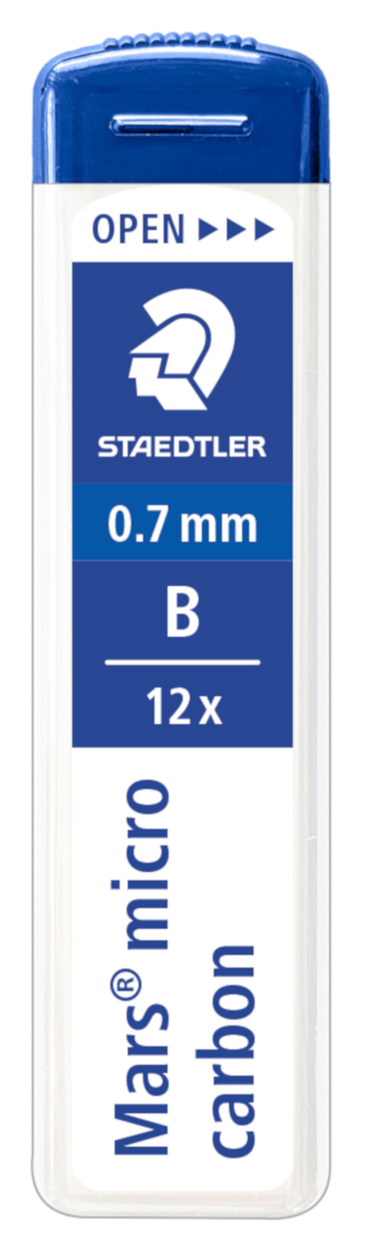 STAEDTLER Ersatzmine STAEDTLER 250 07-B Druckbleistift Minen 0,7 B Bleistift TK Mine, hohe Bruchfestigkeit
