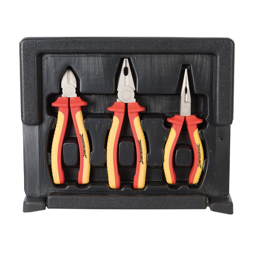 Zangenset Profi VDE Zangen Set 3-tlg. Spitzzange Seitenschneider Kombizange