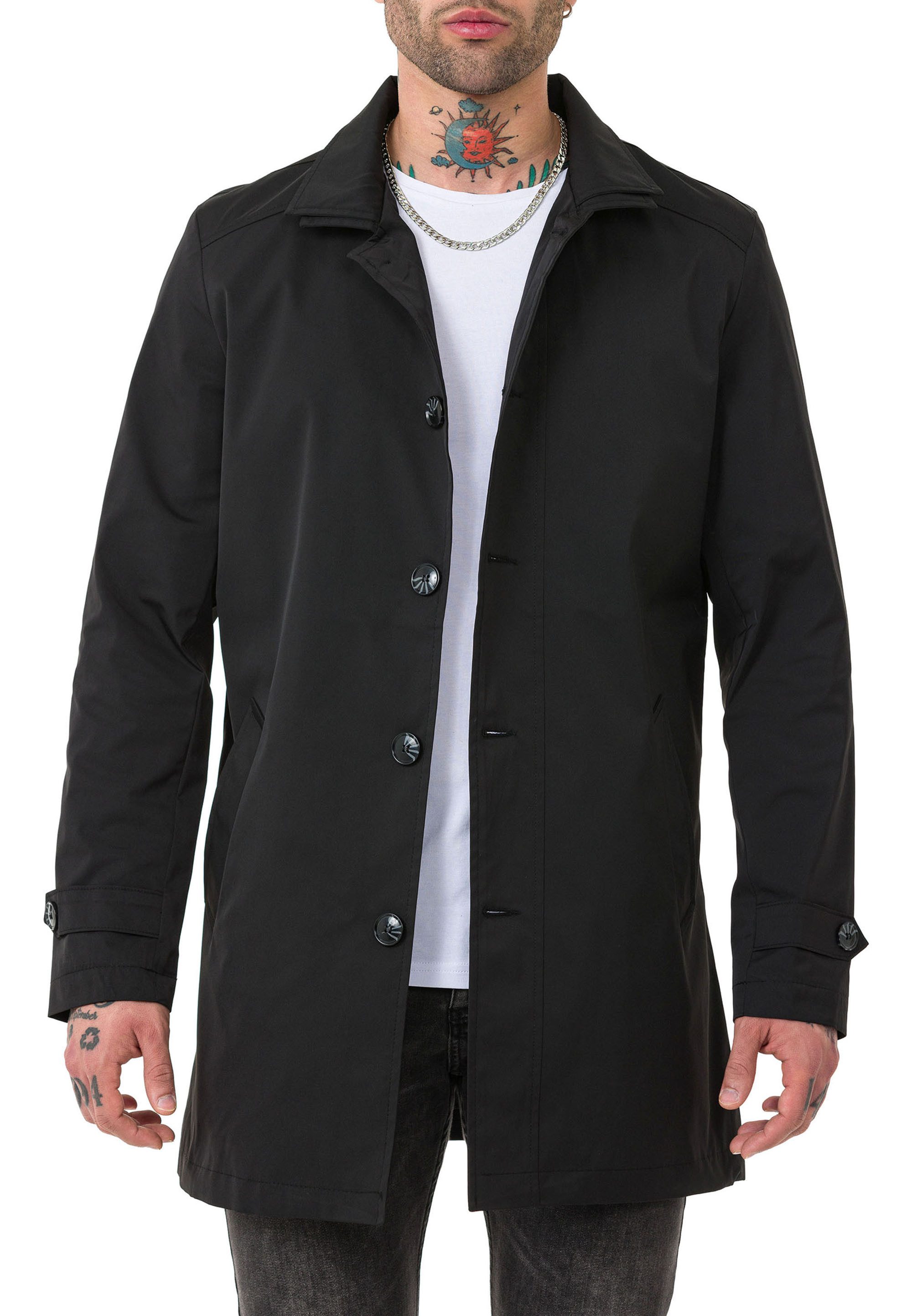 RedBridge Kurzmantel mit Reverskragen und Knopfleiste Klassisch Casual Elegante, zeitlose Optik für Business und Casual-Looks