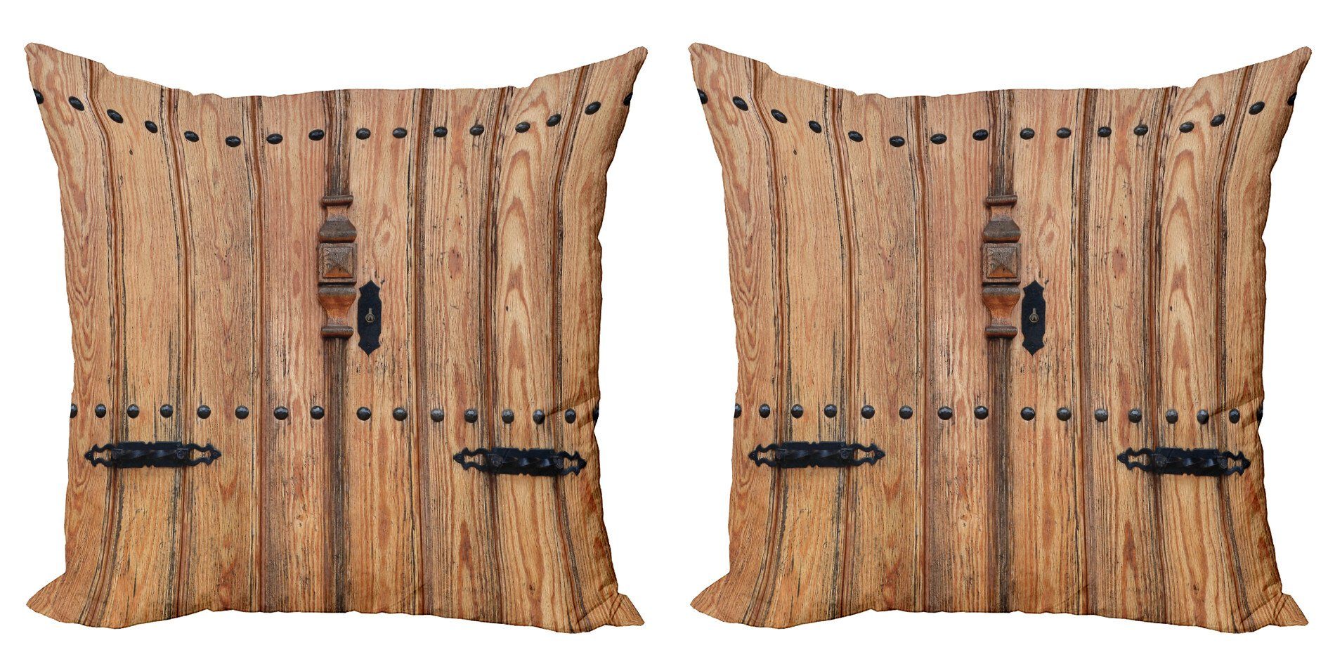 Vollkommenheit Kissenbezüge Modern Abakuhaus Doppelseitiger (2 Digitaldruck, Hölzern Accent Tür Eisen Stück), mit Detail
