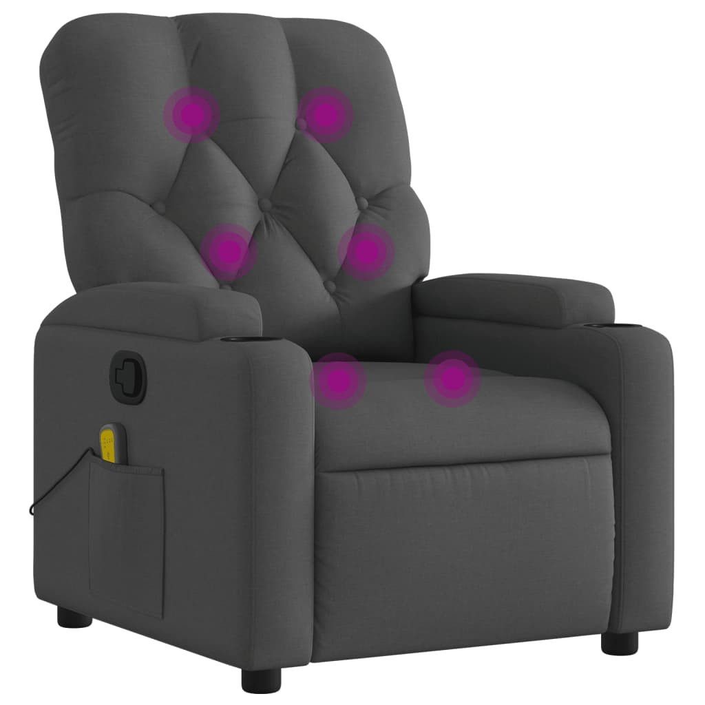 vidaXL Sessel Massage-Relaxsessel, Stoff, Dunkelgrau (1-St)