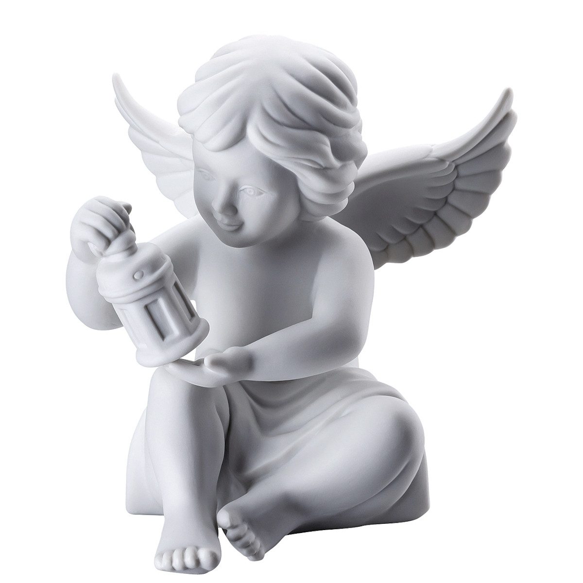 Rosenthal Dekofigur Engel mit Laterne gross weiss matt 14 cm, Figuren