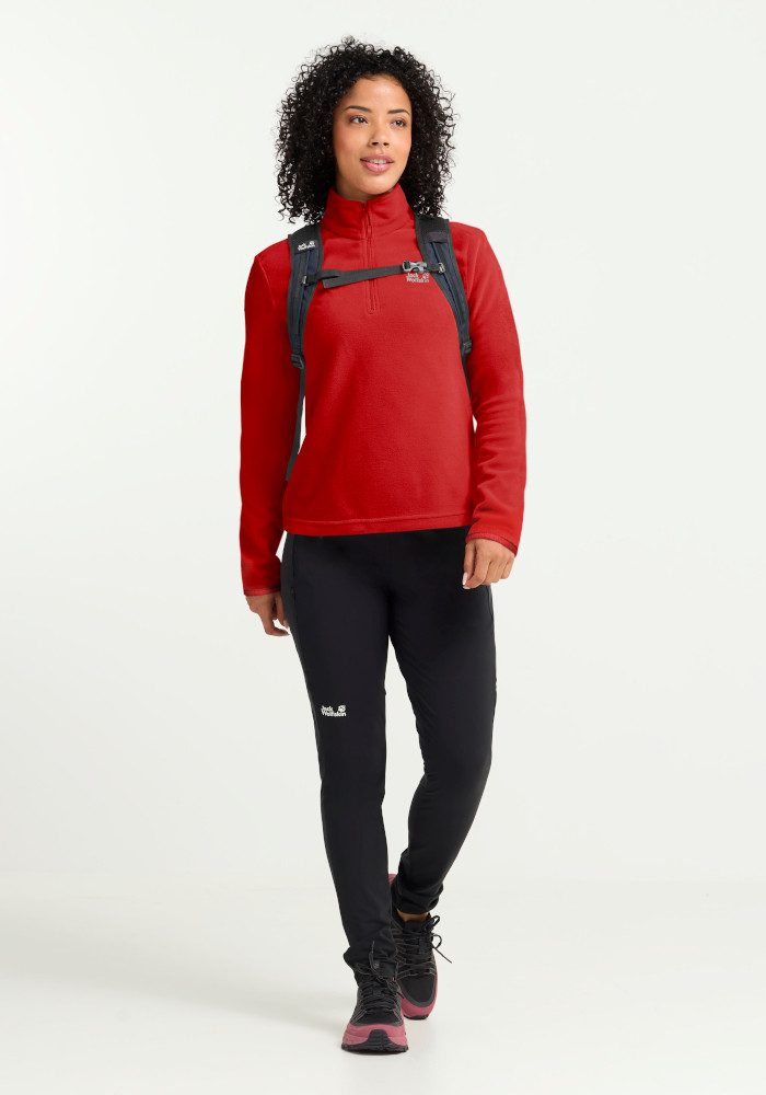 Jack Wolfskin Stehkragenpullover TAUNUS 100 HZ W Fleecepullover, Halfzip-Reißverschluss, Stehkragen