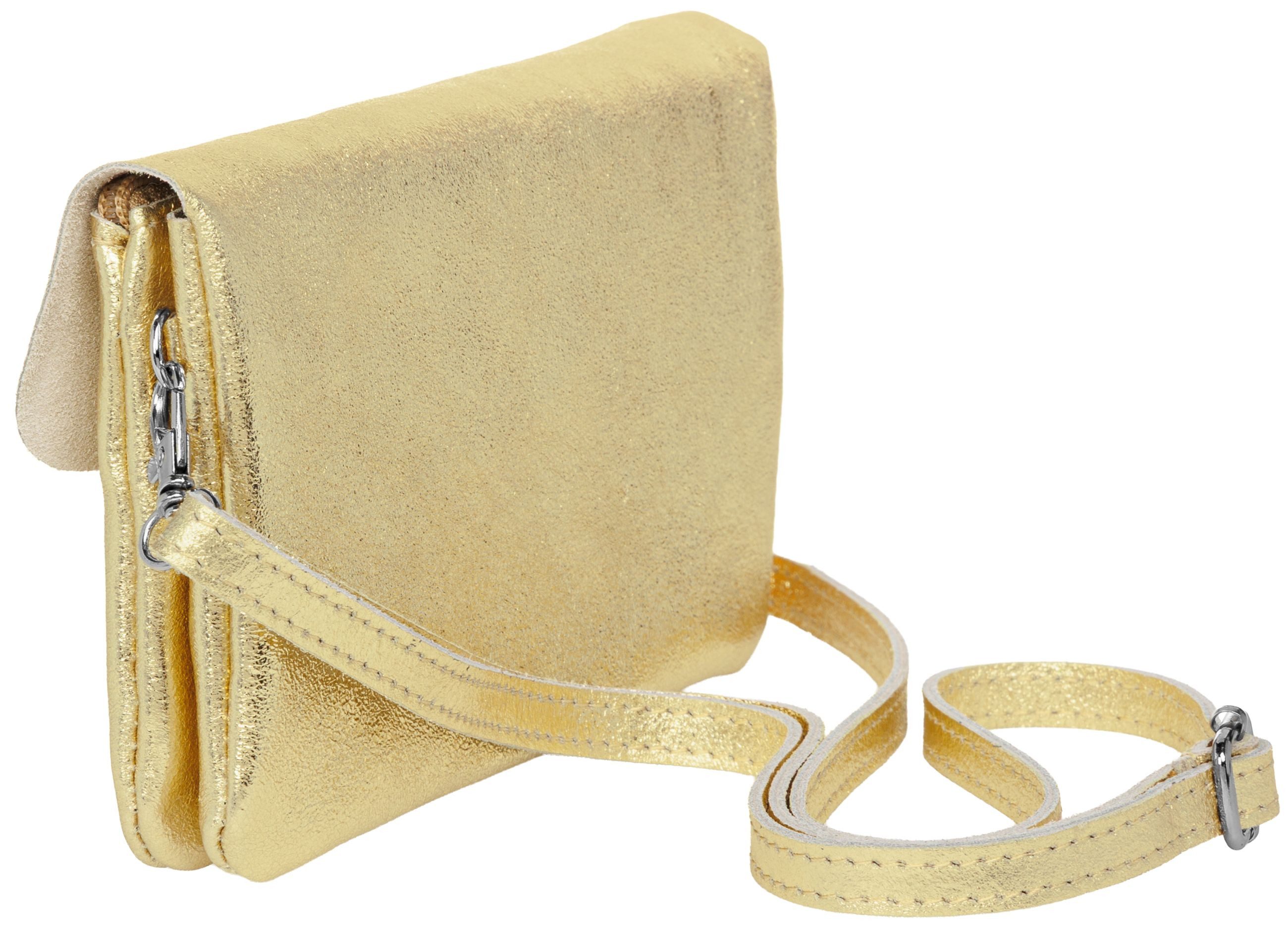 Caspar Umhängetasche Mini Leder Clutch Damen Handtasche - CLASSIC LINE - Modell No.827, leicht, elegant & unempfindlich - 100% Echtleder - Handmade in Italy