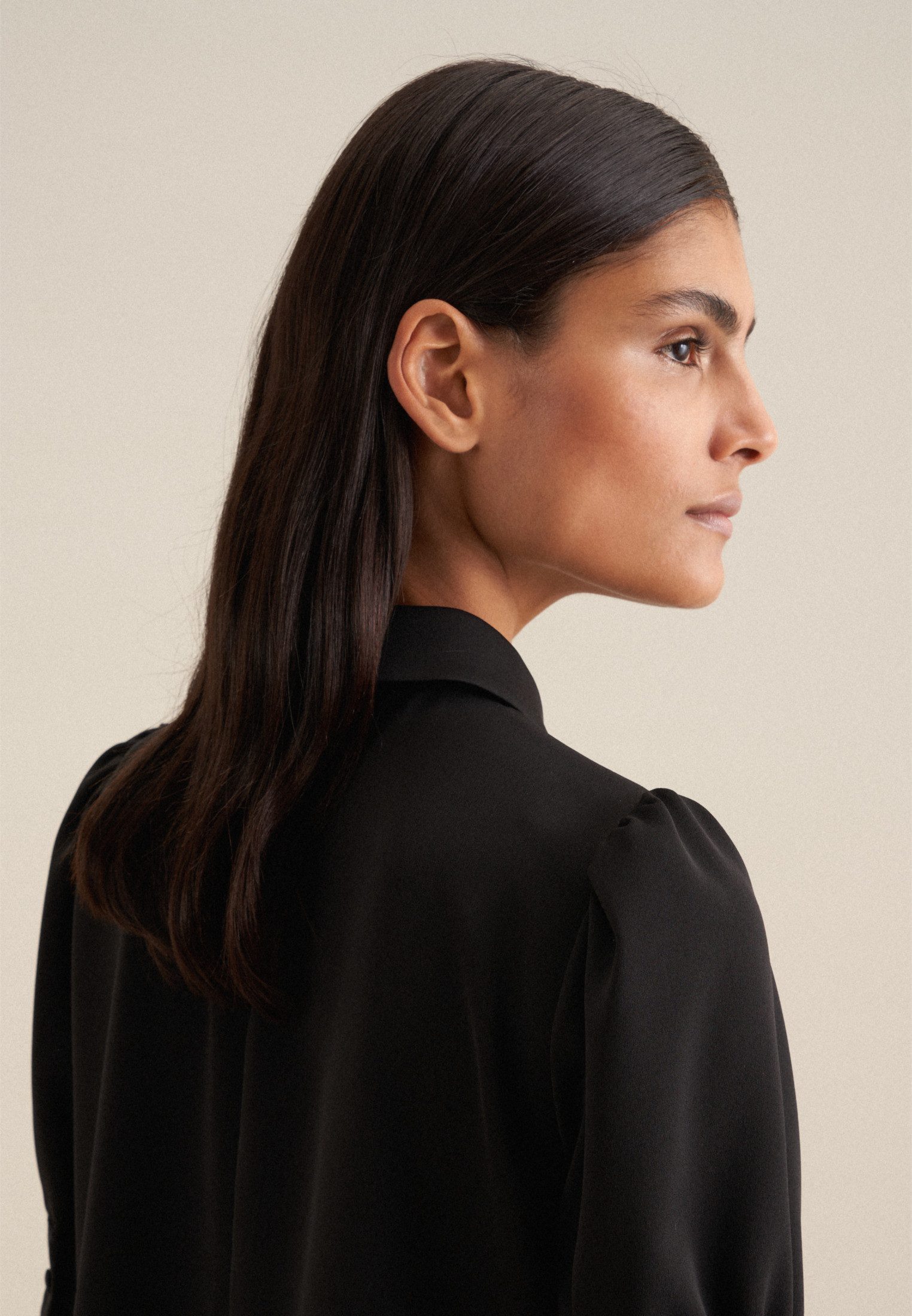 seidensticker Sommerkleid Schwarze Rose 1/2 Kragen Uni