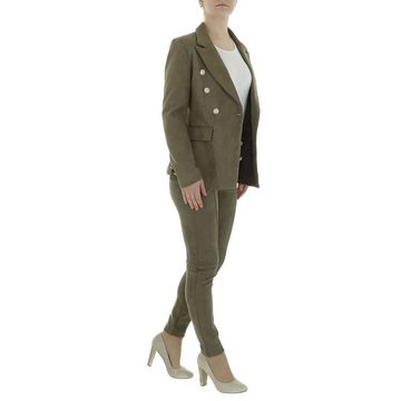 Ital-Design Anzug Damen Elegant (86365240) Knopfleiste Zweiteiler in Khaki